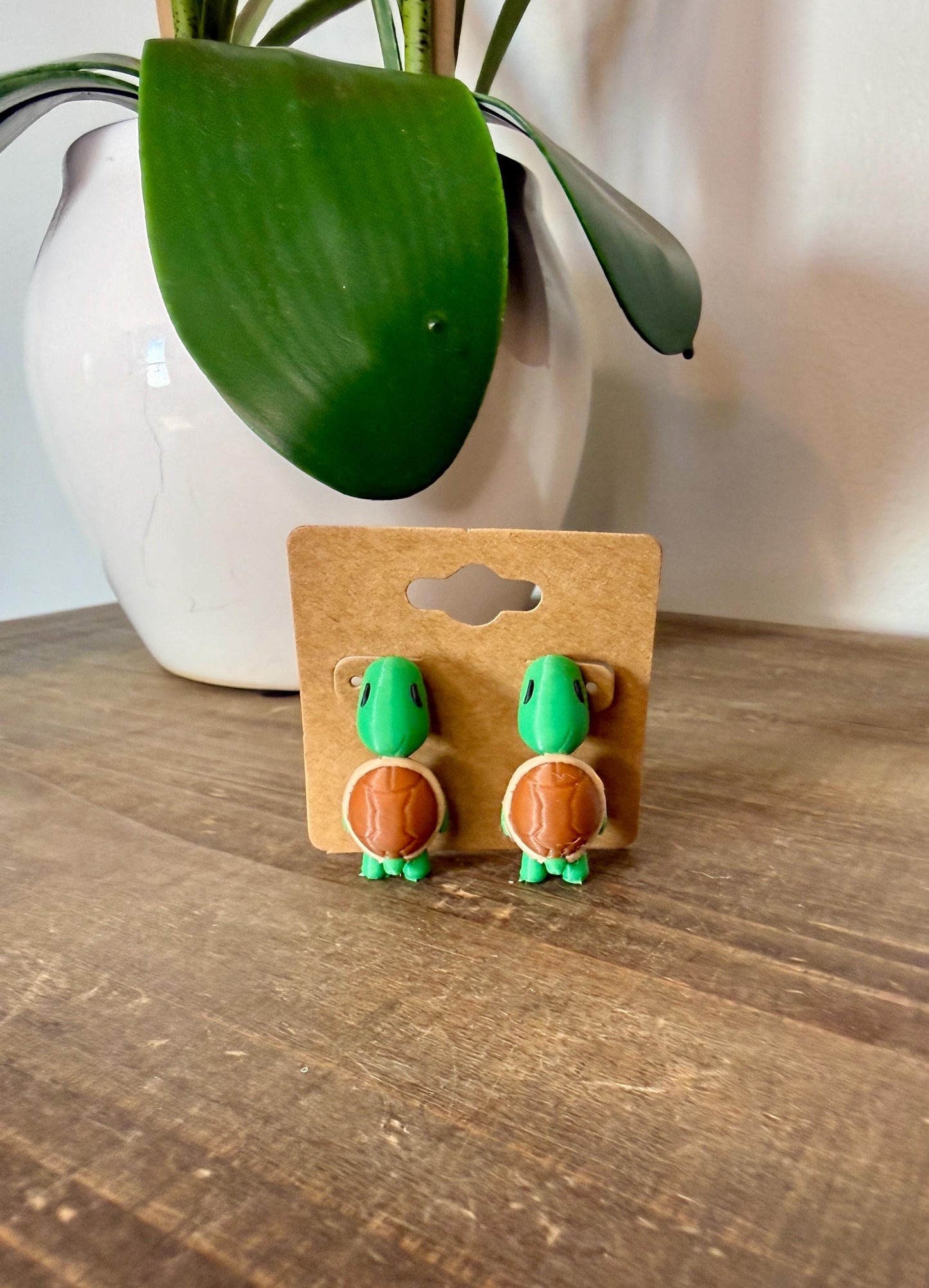 Turtle Chomper Earrings | 3D Printed Sea Turtle Jewelry | Cute Animal Earrings | Ocean Lover Gift | Nature Statement Earrings