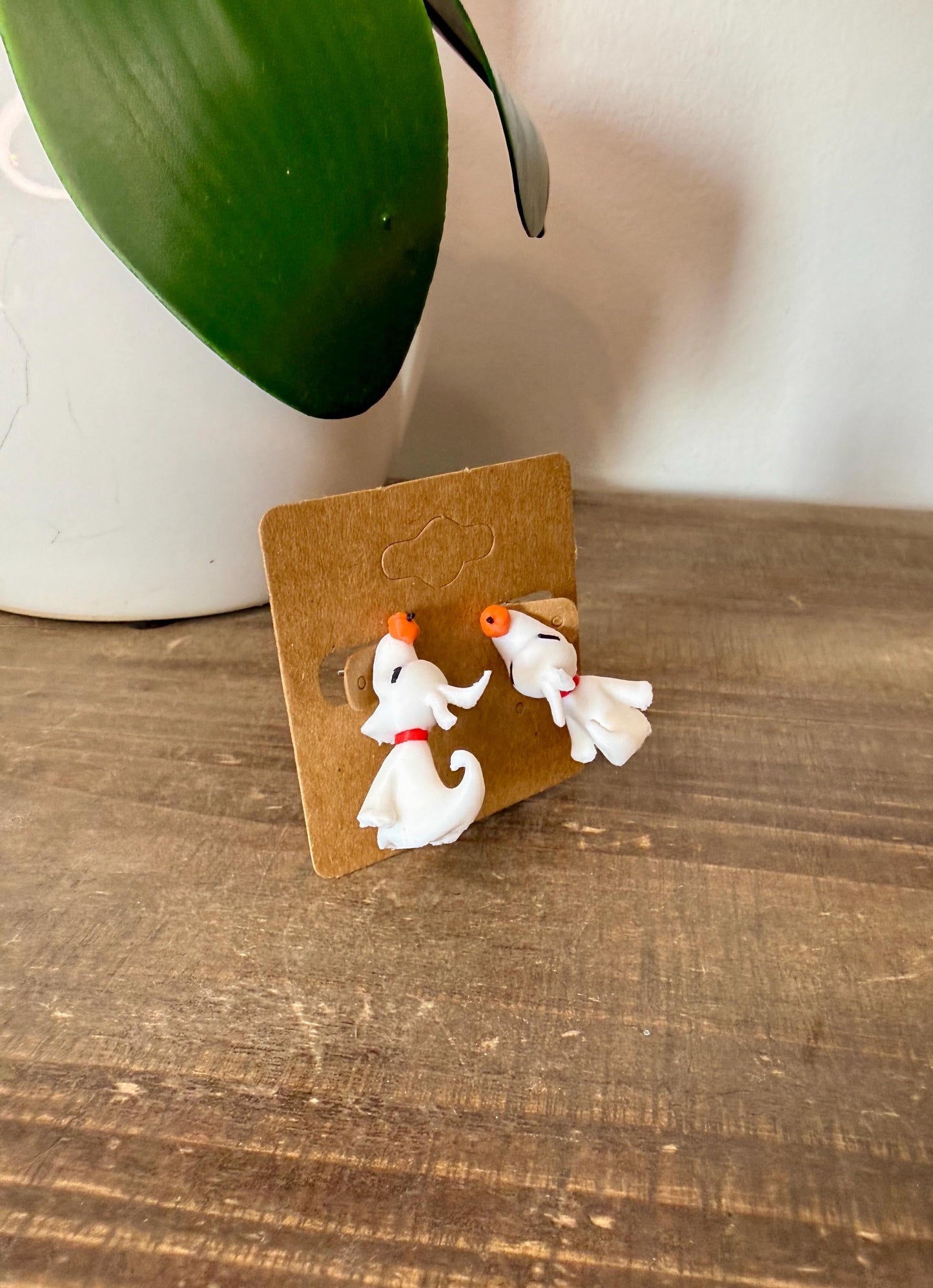 Zero Ghost Dog Earrings | 3D Printed Halloween Jewelry | Cute Ghost Earrings | Spooky Chomper Earrings | Nightmare Style Gift