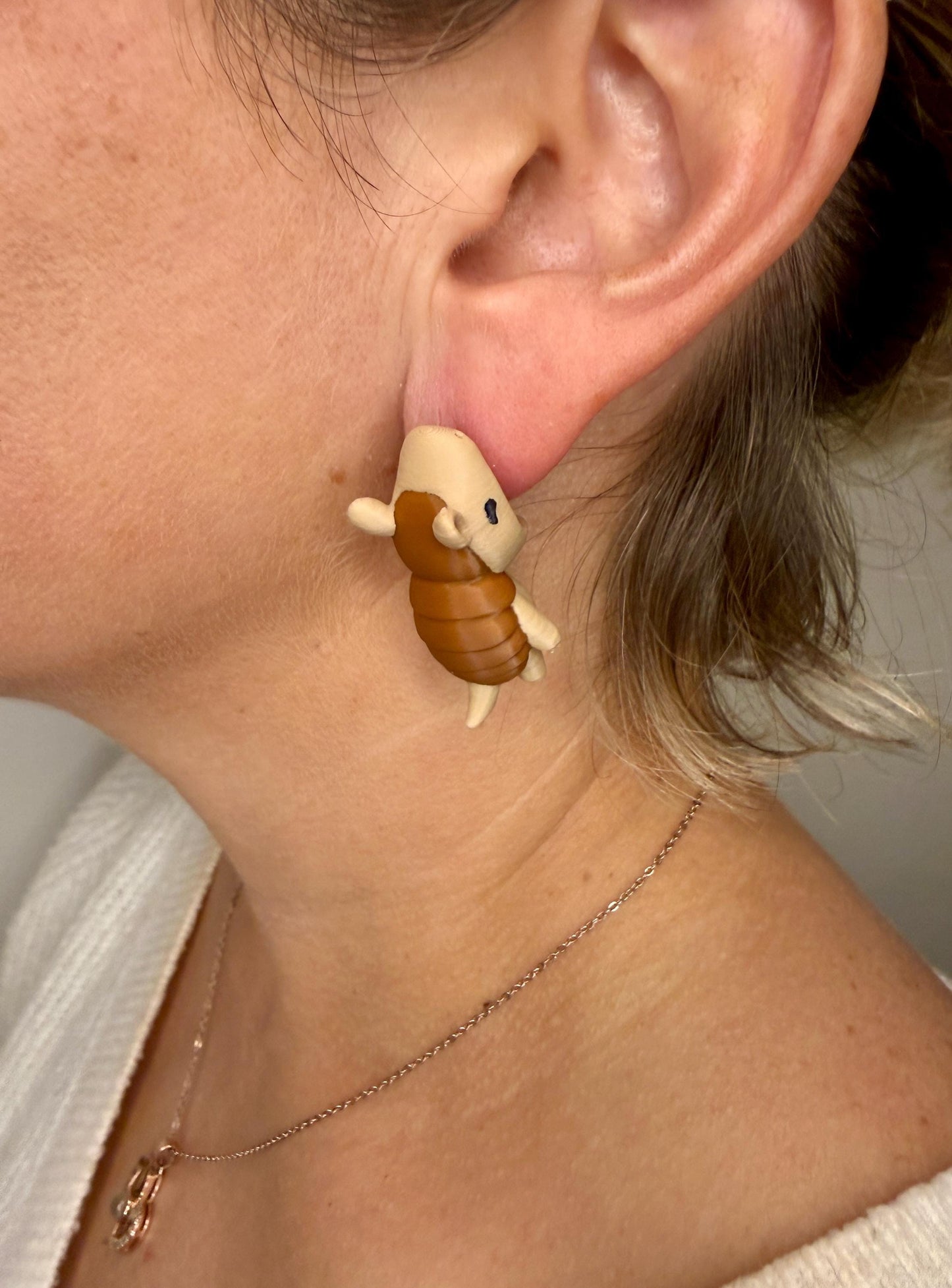 Armadillo Chomper Earrings | 3D Printed Southwest Animal Jewelry | Cute Armadillo Earrings | Funny Statement Earrings | Quirky Gift