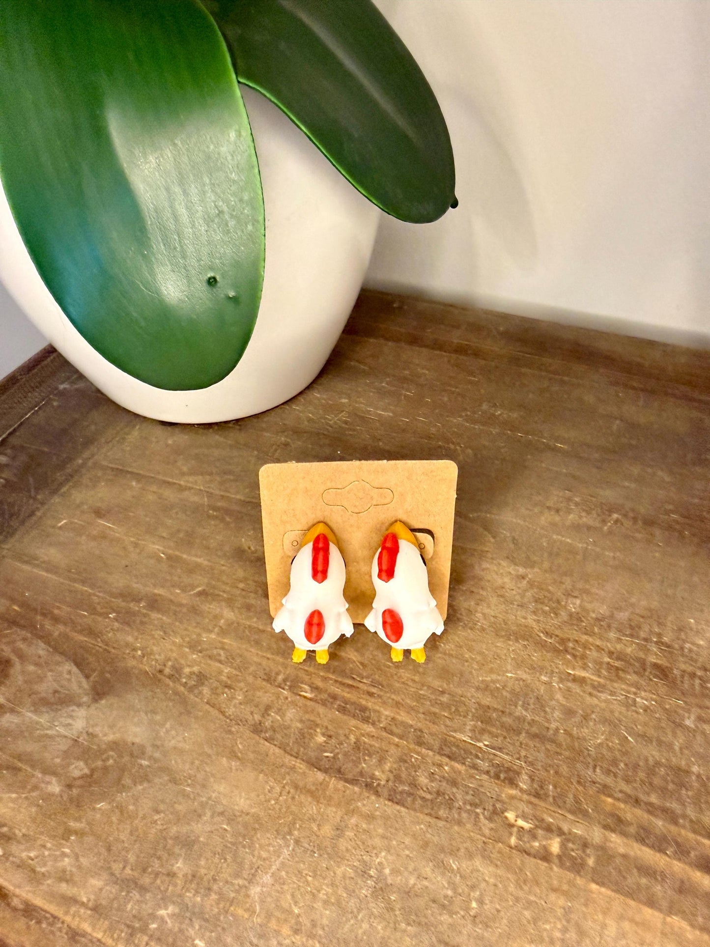 Chicken Chomper Earrings | 3D Printed Farm Animal Jewelry | Cute Chicken Earrings | Funny Barnyard Earrings | Quirky Animal Lover Gift