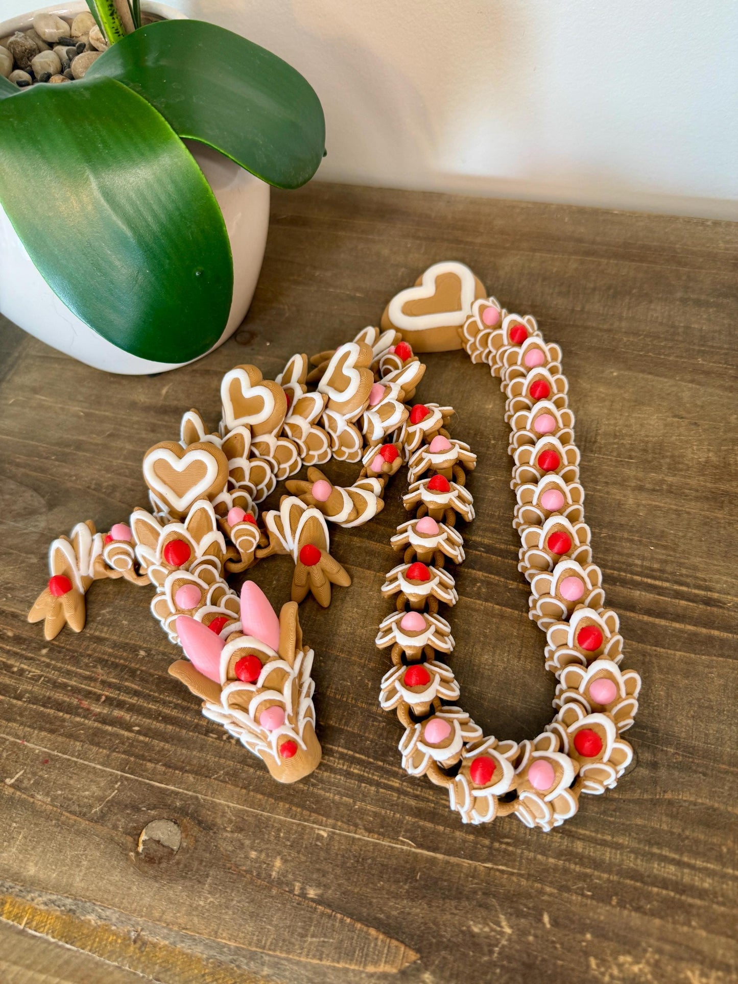 Cookie Dragon | Valentine Dragon | Heart Flexi Dragon | Articulated 3D Printed Dragon | Cute Gift Idea | Sugar Cookie Dragon