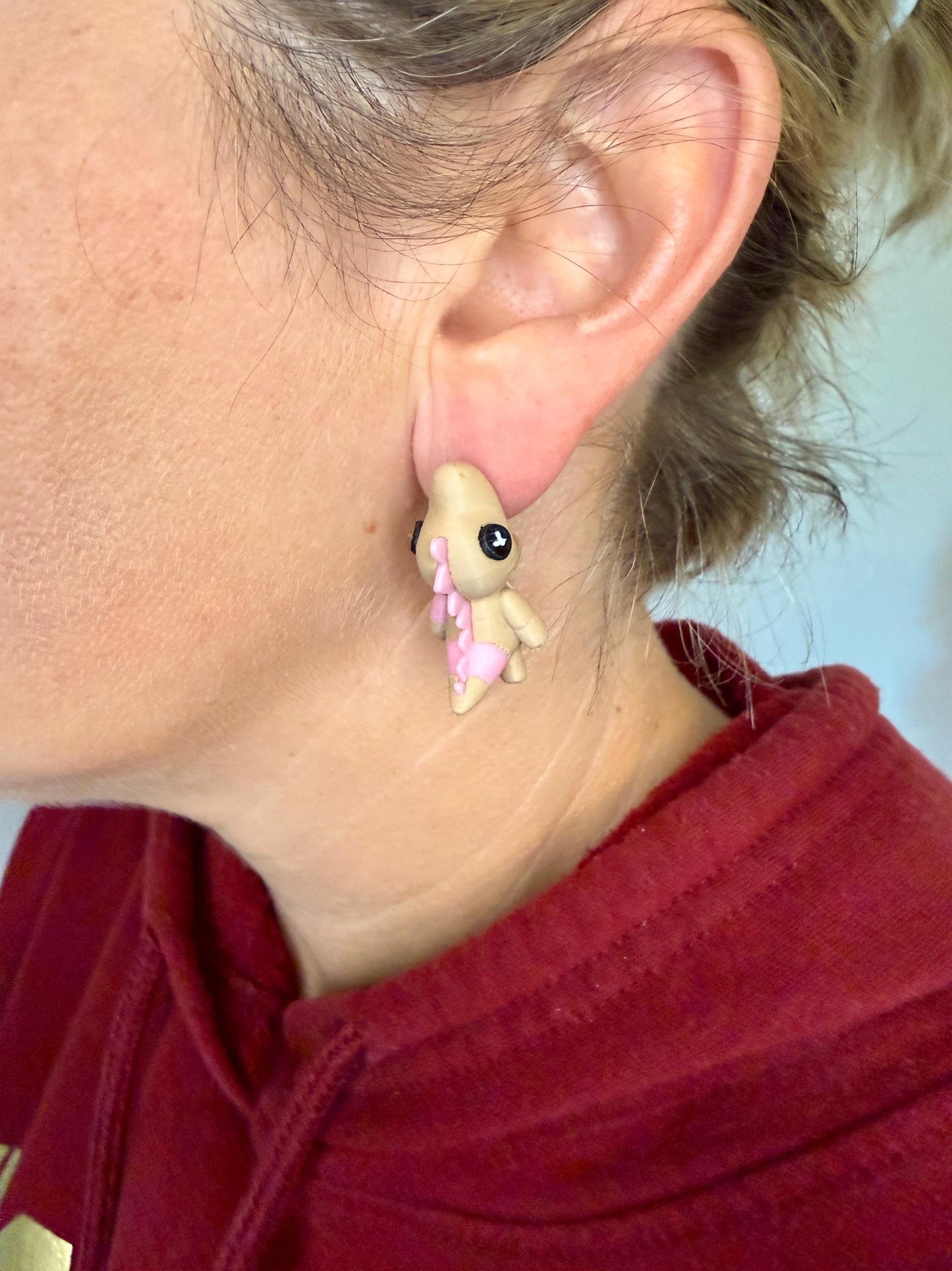 Patchwork Dragon Earrings | 3D Printed Fantasy Jewelry | Cute Pastel Dragon Earrings | Whimsical Chomper Earrings | Unique Gift