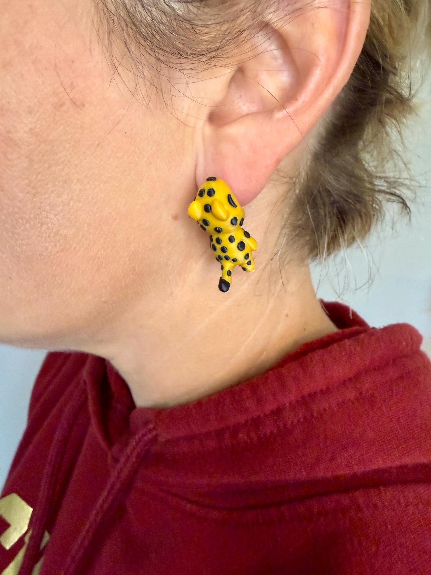 Leopard Chomper Earrings | 3D Printed Animal Jewelry | Cheetah Earrings | Wild Animal Earrings | Safari Statement Gift