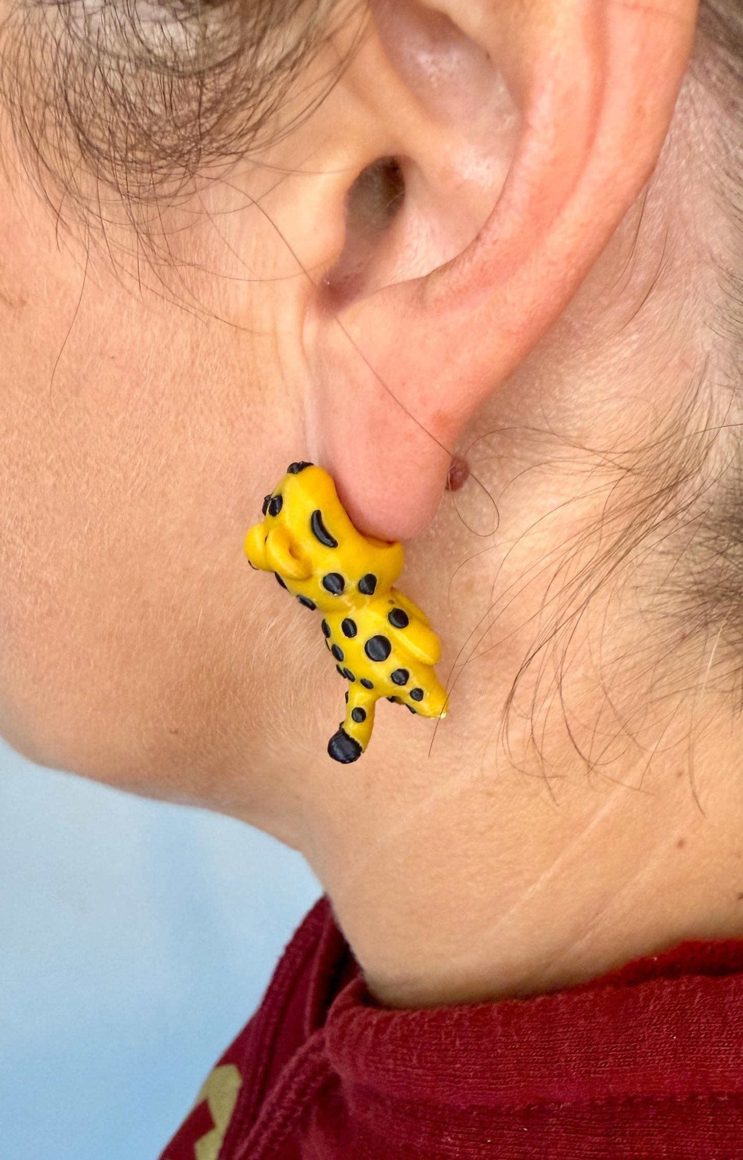 Leopard Chomper Earrings | 3D Printed Animal Jewelry | Cheetah Earrings | Wild Animal Earrings | Safari Statement Gift