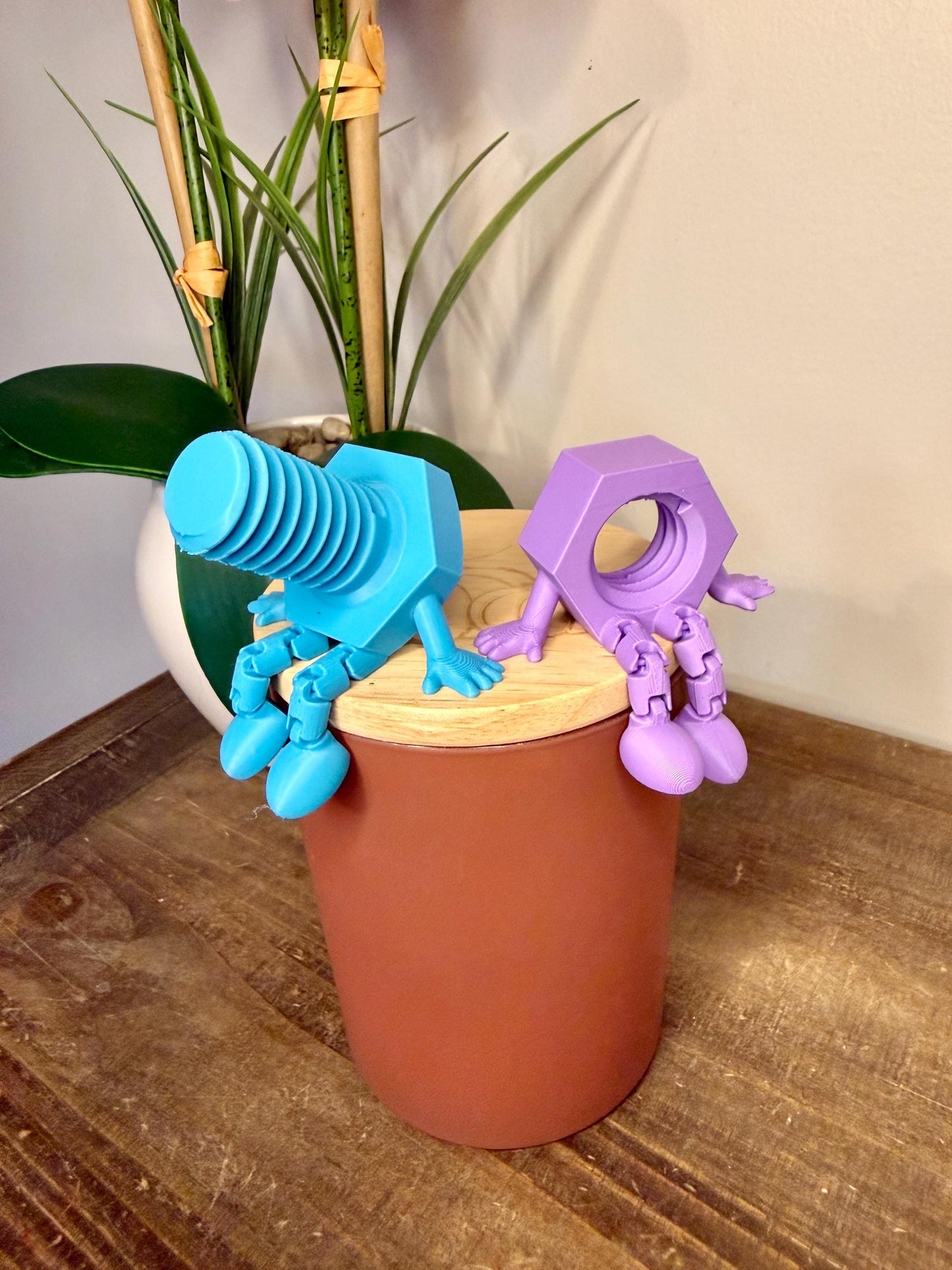 Scandalous Nut & Bolt Couple | Romantic and Ridiculously Cute Desk Buddy | Funny Couple Gift | 3D Printed Shelf Sitter Decor | Scandalous