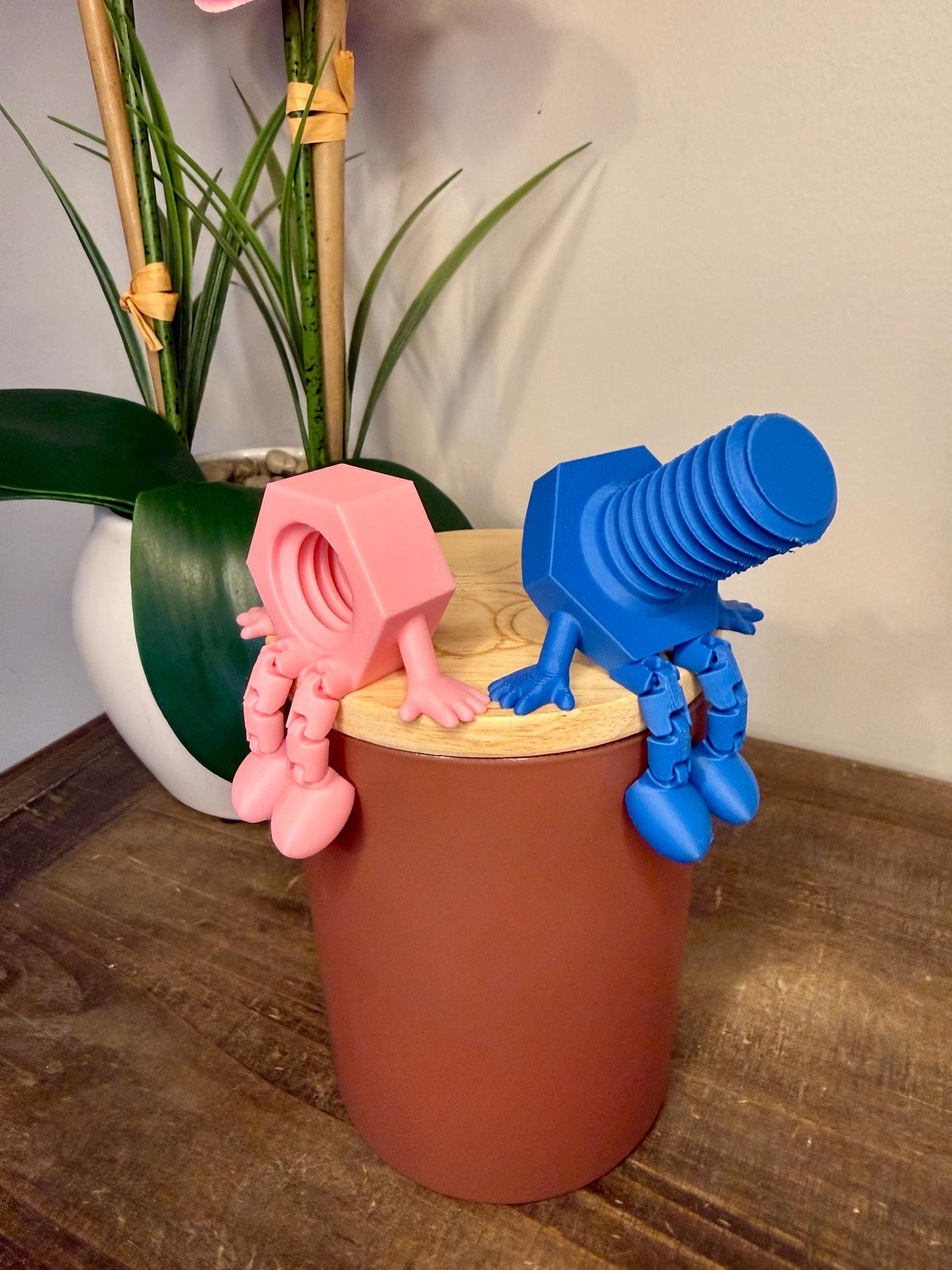 Scandalous Nut & Bolt Couple | Romantic and Ridiculously Cute Desk Buddy | Funny Couple Gift | 3D Printed Shelf Sitter Decor | Scandalous