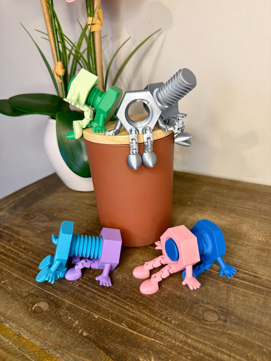 Scandalous Nut & Bolt Couple | Romantic and Ridiculously Cute Desk Buddy | Funny Couple Gift | 3D Printed Shelf Sitter Decor | Scandalous
