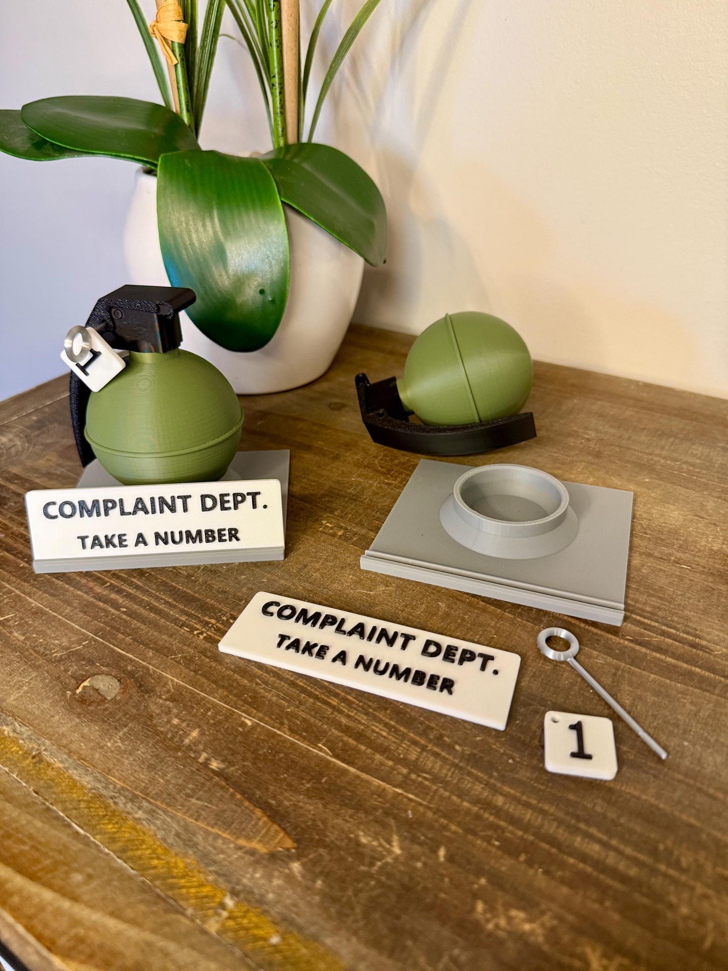 Complaint Department Desk Display | “Take a Number” Office Gag Gift | Funny 3D Printed Desk Decor | Coworker Gift | Customer Service Humor