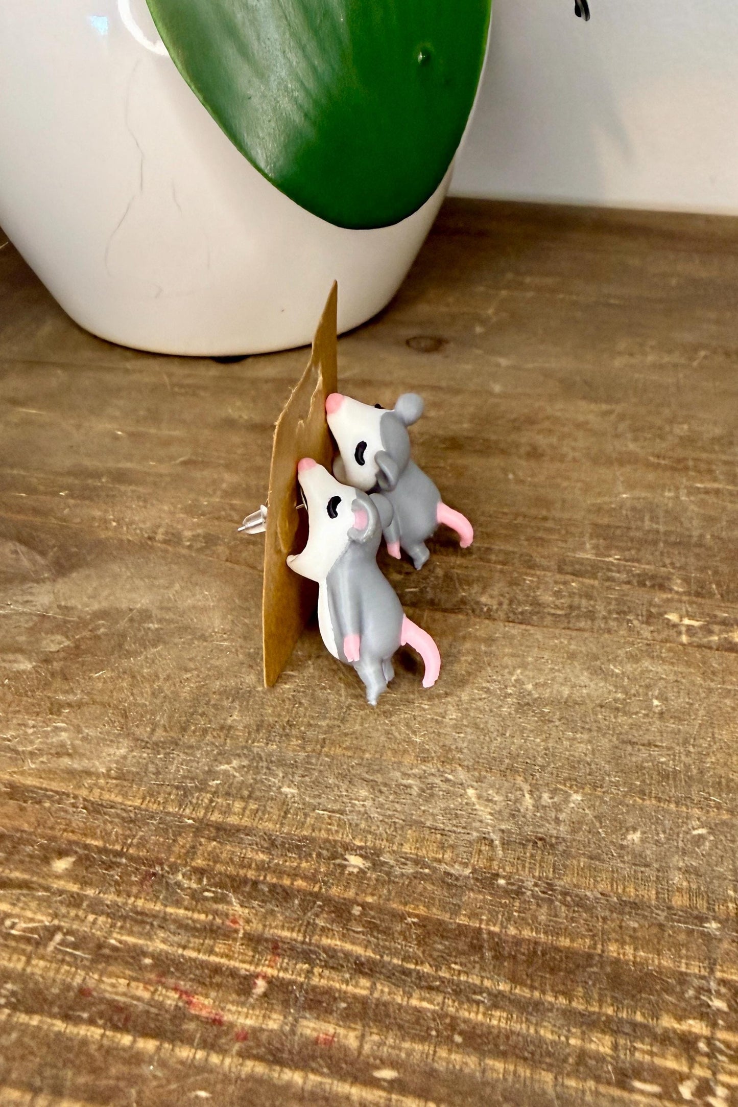 Possum Chomper Earrings | Funny Possum Earrings | 3D Printed Possum Jewelry | Opossum Earrings | Trash Cat Earrings | Quirky Animal Gift