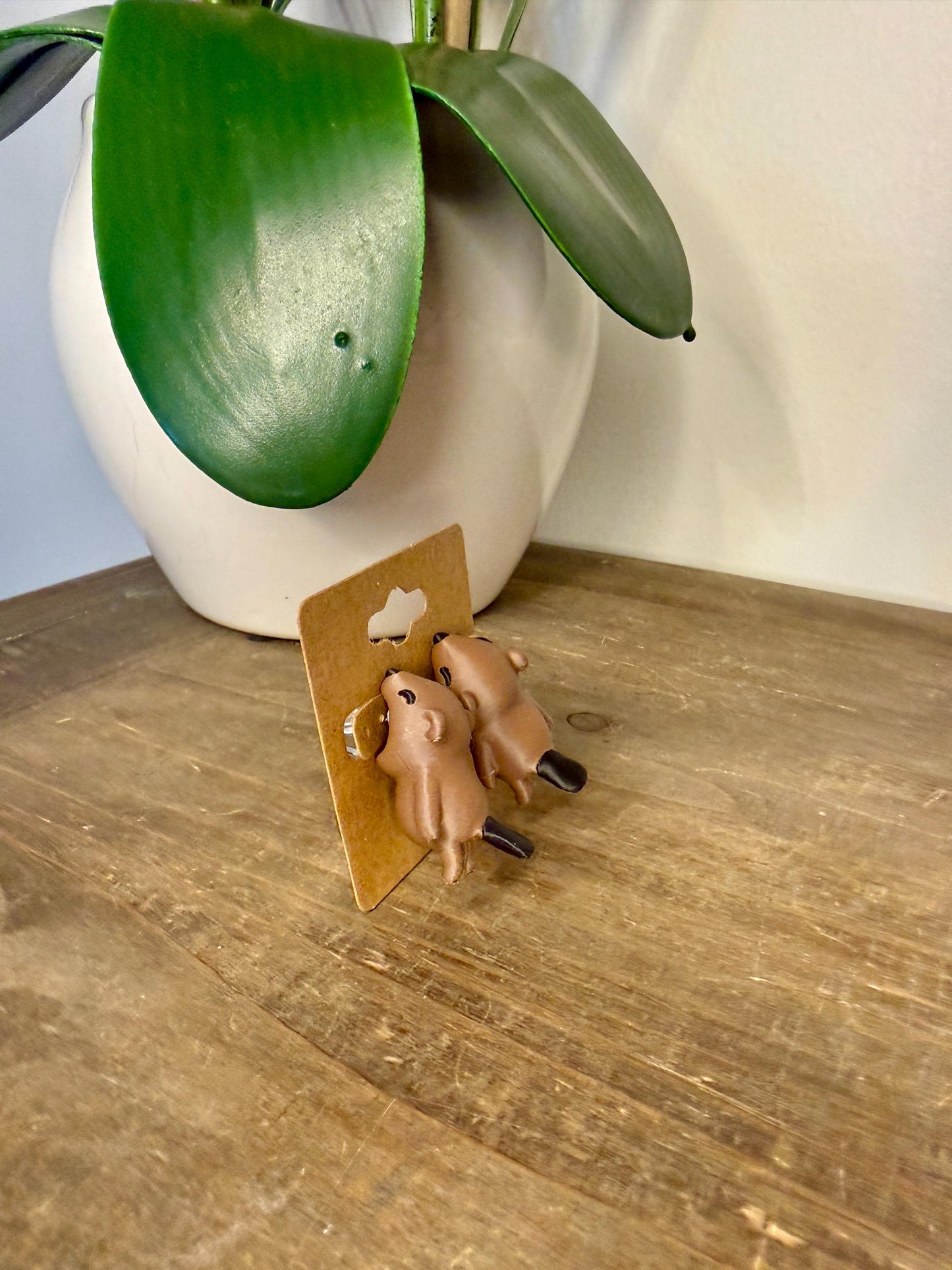 Beaver Chomper Earrings | Cute Woodland Animal Jewelry | 3D Printed Beaver Earrings | Funny Statement Earrings | Nature Lover Gift