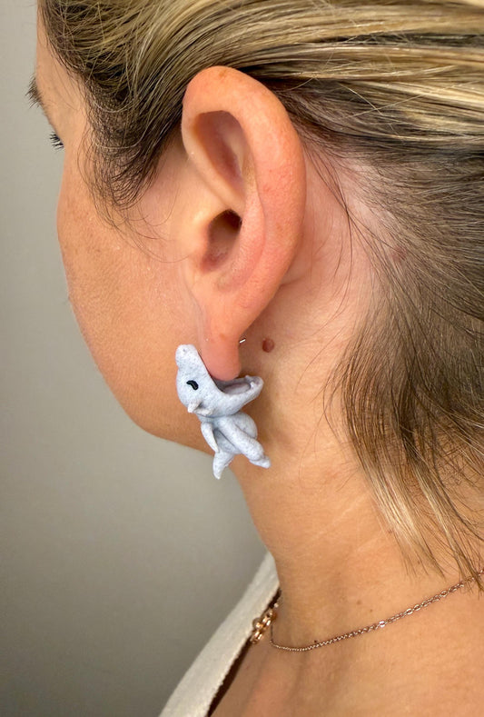 Gargoyle Chomper Earrings | Gothic Monster Jewelry | Cute Gargoyle Earrings | 3D Printed Spooky Earrings | Fantasy Creature Gift