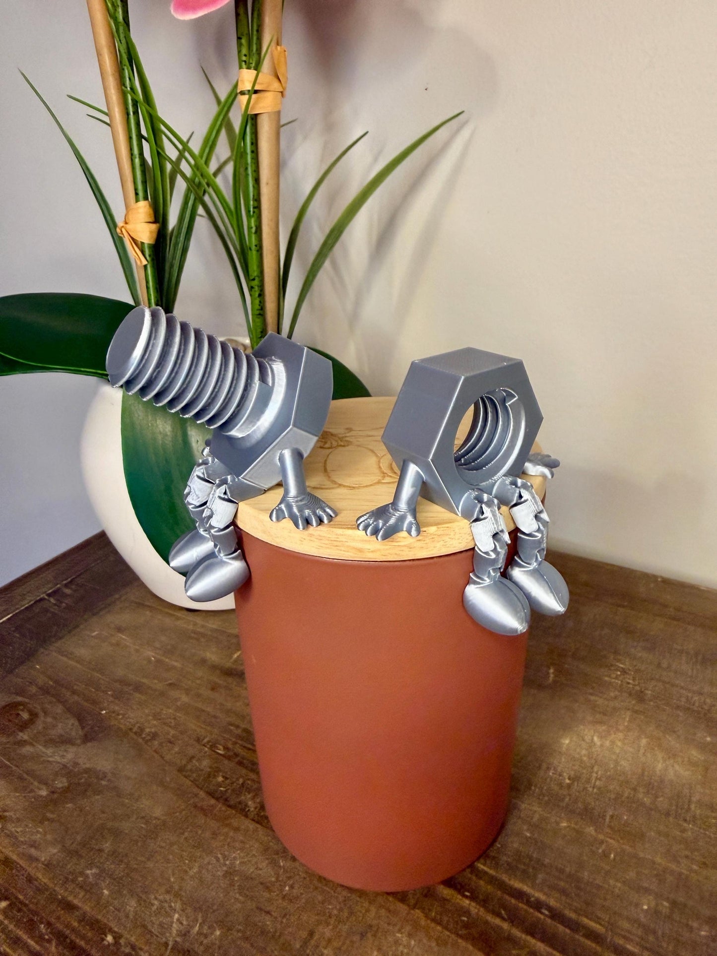 Scandalous Nut & Bolt Couple | Romantic and Ridiculously Cute Desk Buddy | Funny Couple Gift | 3D Printed Shelf Sitter Decor | Scandalous