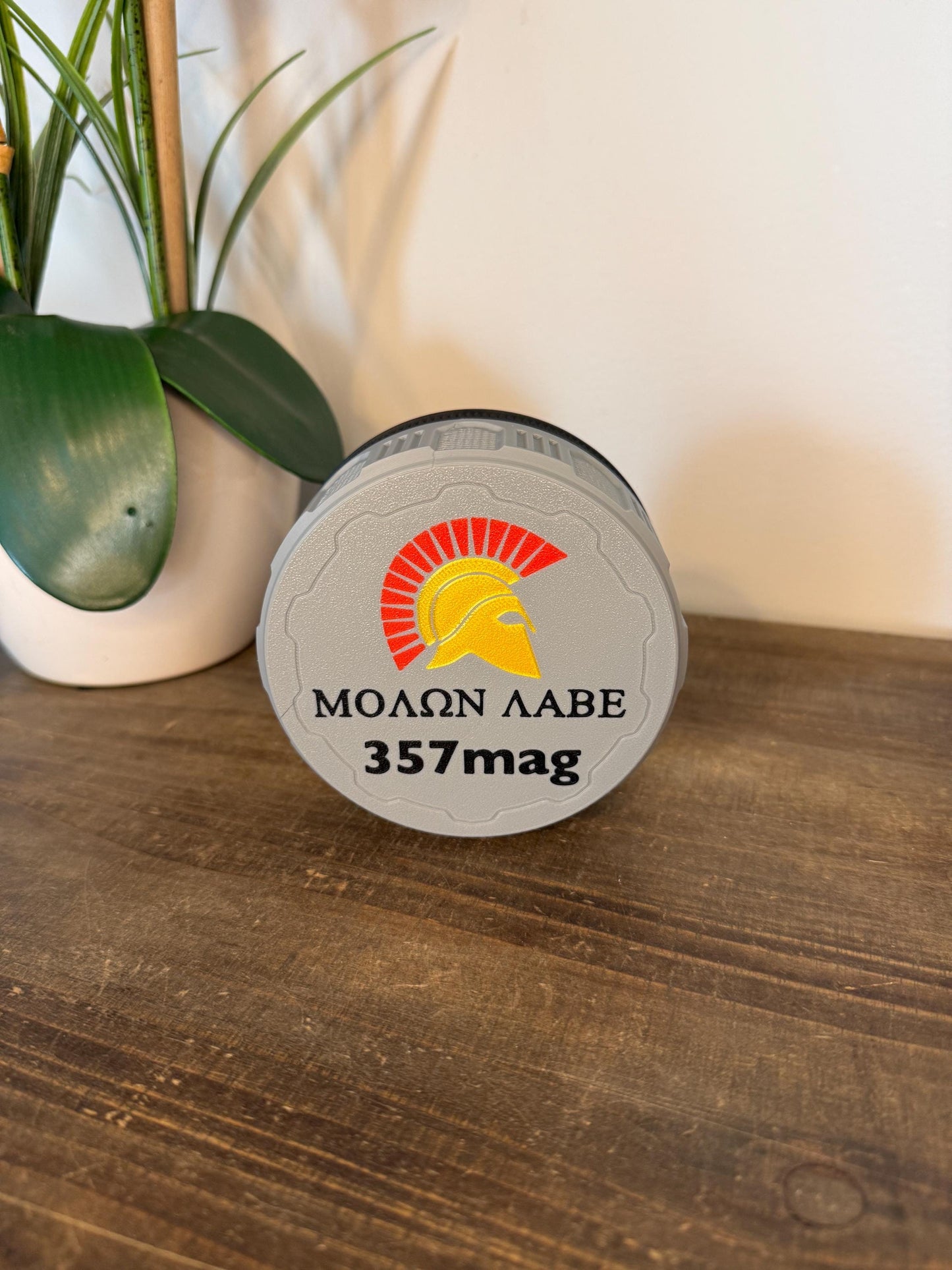 Ammo Storage Container | 3D Printed | Black Base | Choose Lid Style: Punisher | Come and Take It | Stackable | Molon Labe | Caliber