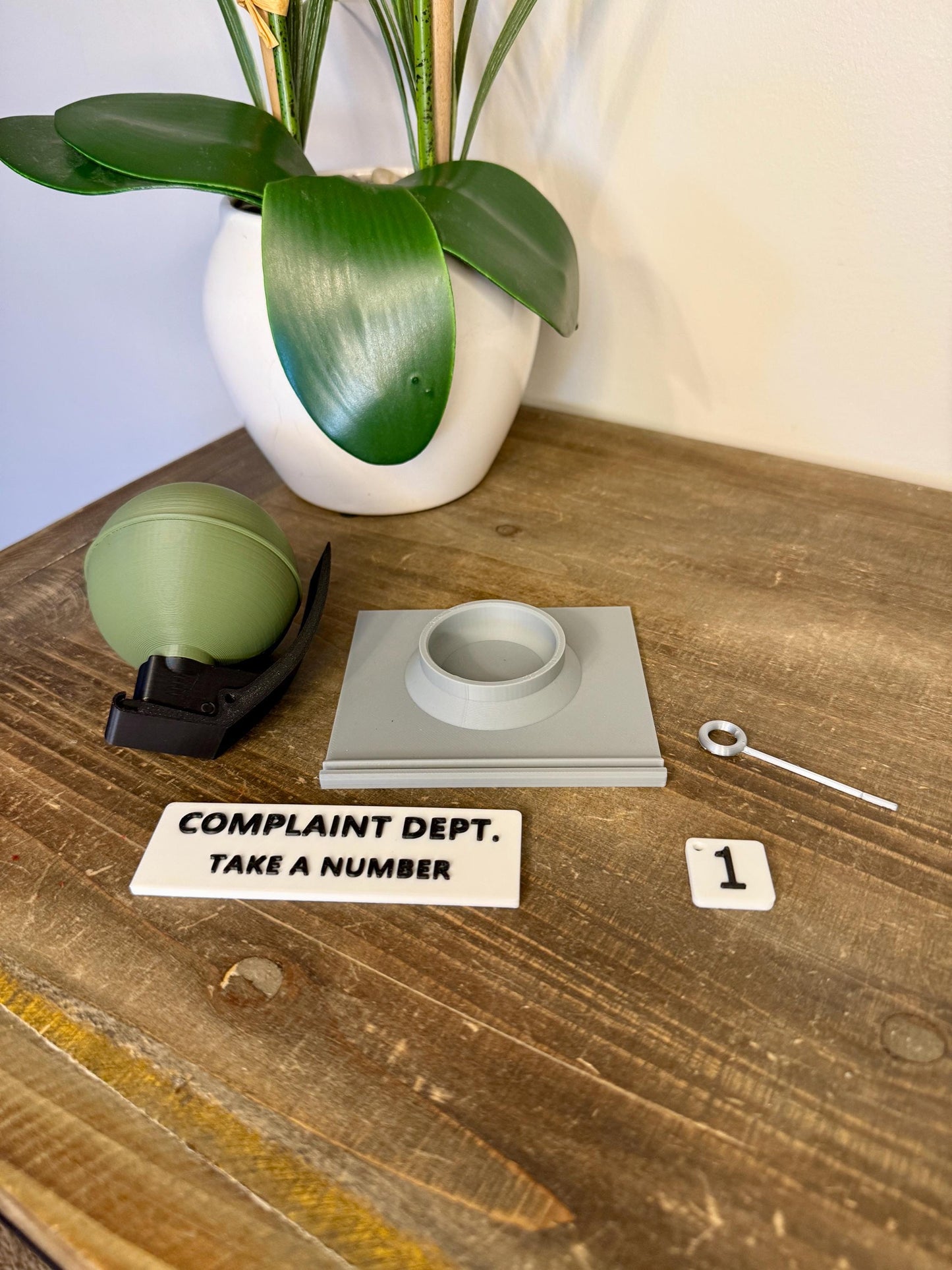 Complaint Department Desk Display | “Take a Number” Office Gag Gift | Funny 3D Printed Desk Decor | Coworker Gift | Customer Service Humor