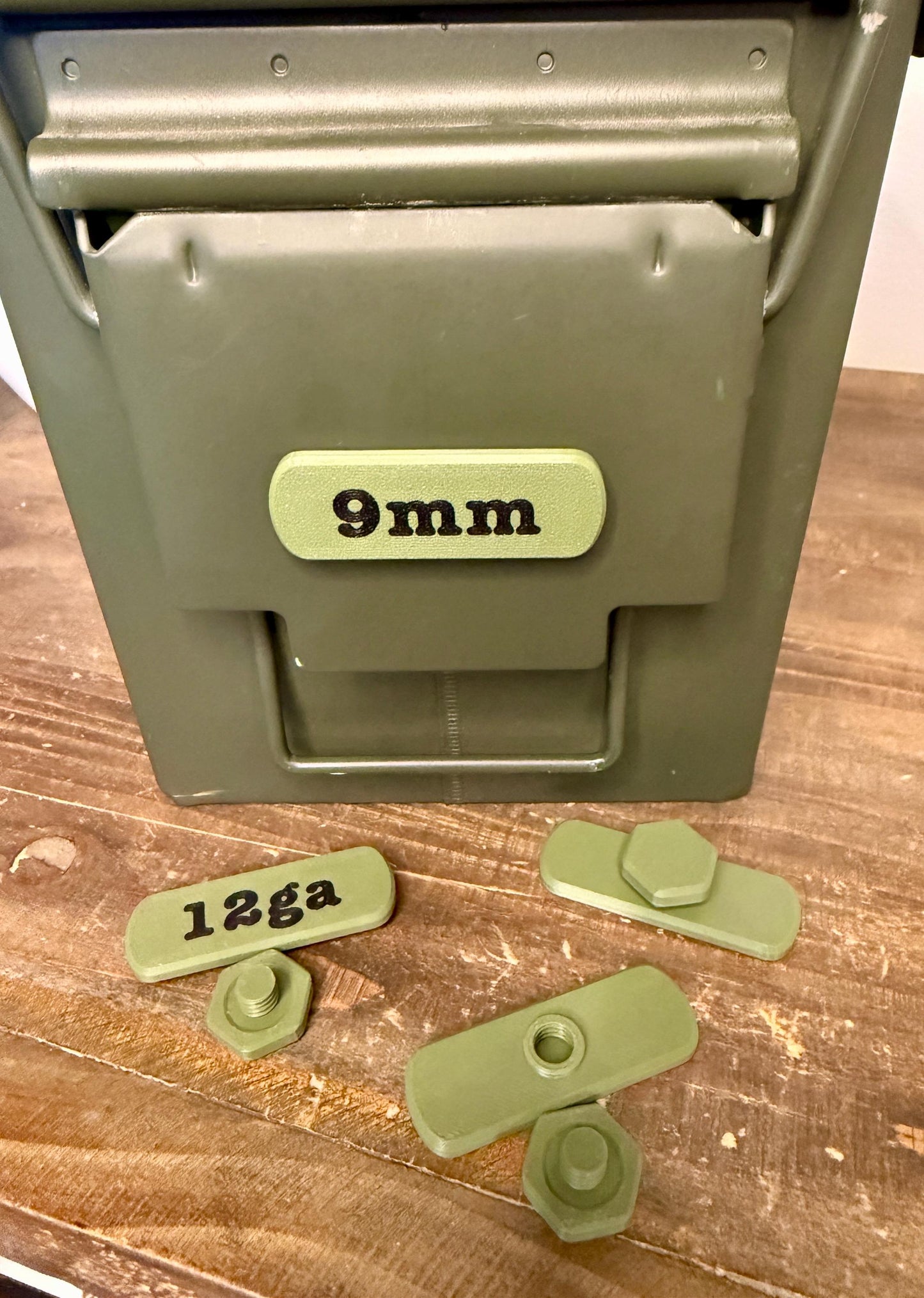 Ammo Can Caliber Label | Screw-In Ammo Can Tag | 3D Printed | Choose Caliber | Range & Safe Storage Organization | Not a Sticker