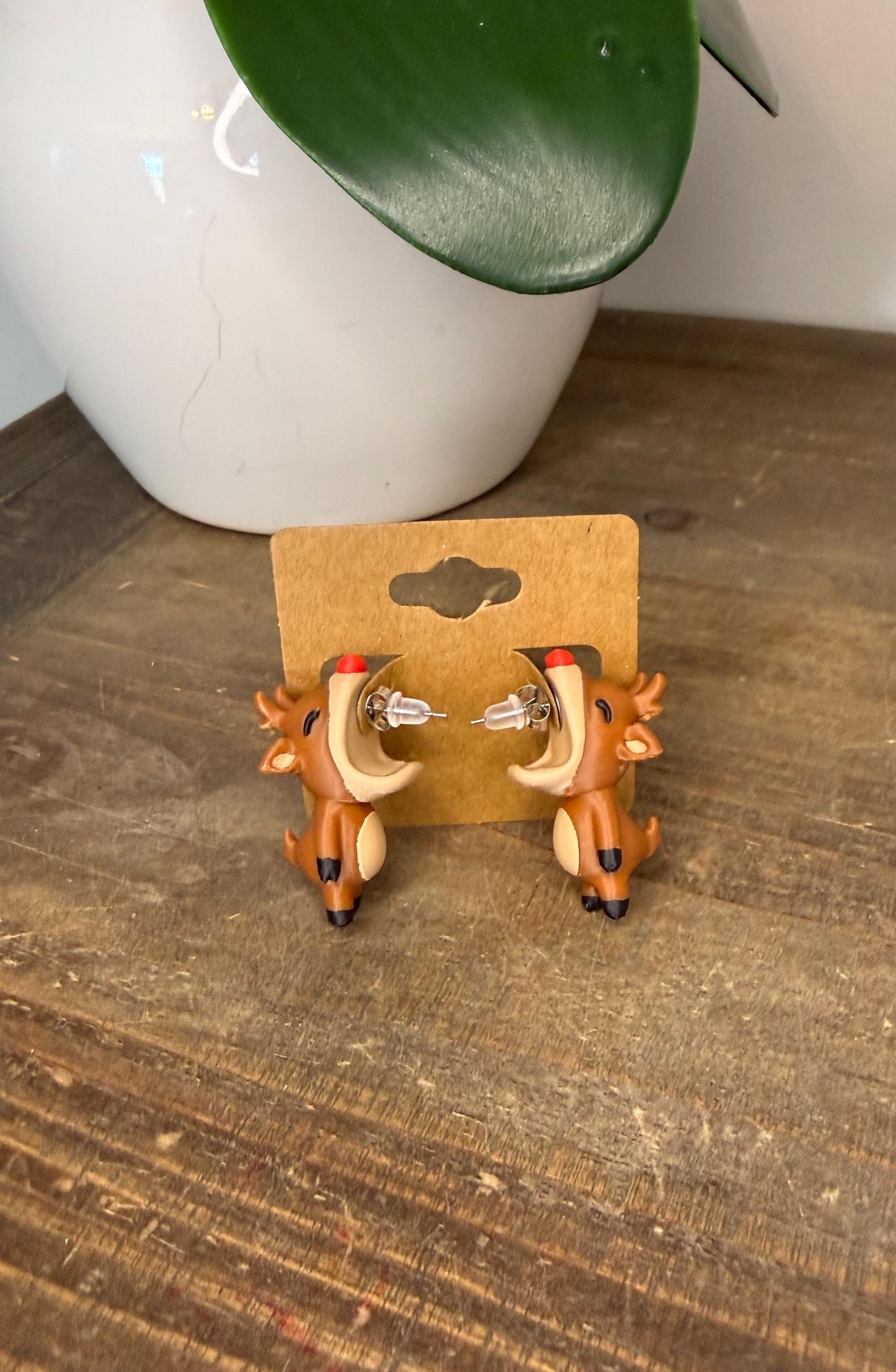Rudolph Chomper Earrings | Reindeer Christmas Earrings | Cute Holiday Jewelry | 3D Printed Christmas Gift | Funny Reindeer Earrings