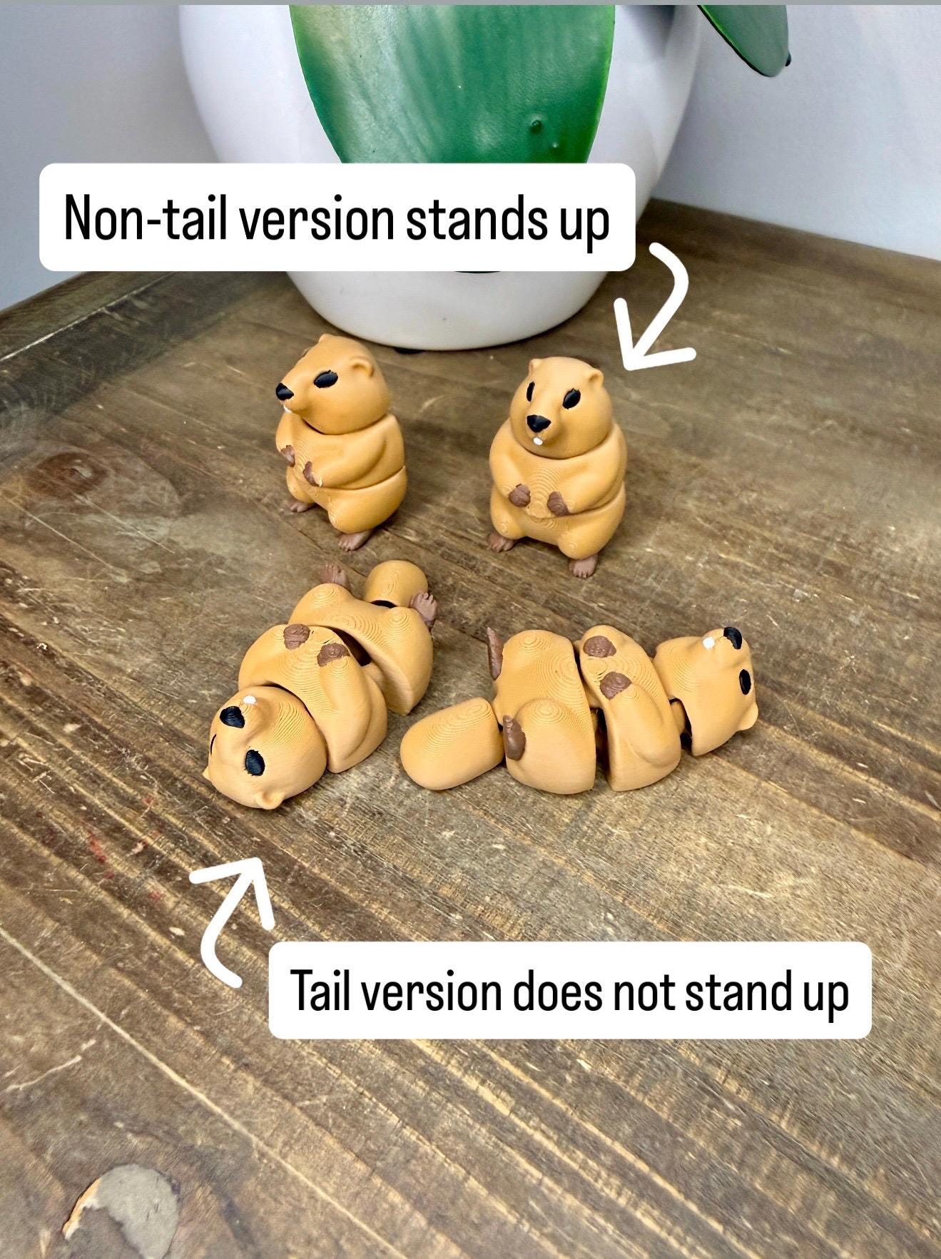 Groundhog Figurine 3D Printed | Cute Groundhog Day Decor | Standing or Tail Version | Woodland Animal Gift | Desk Buddy