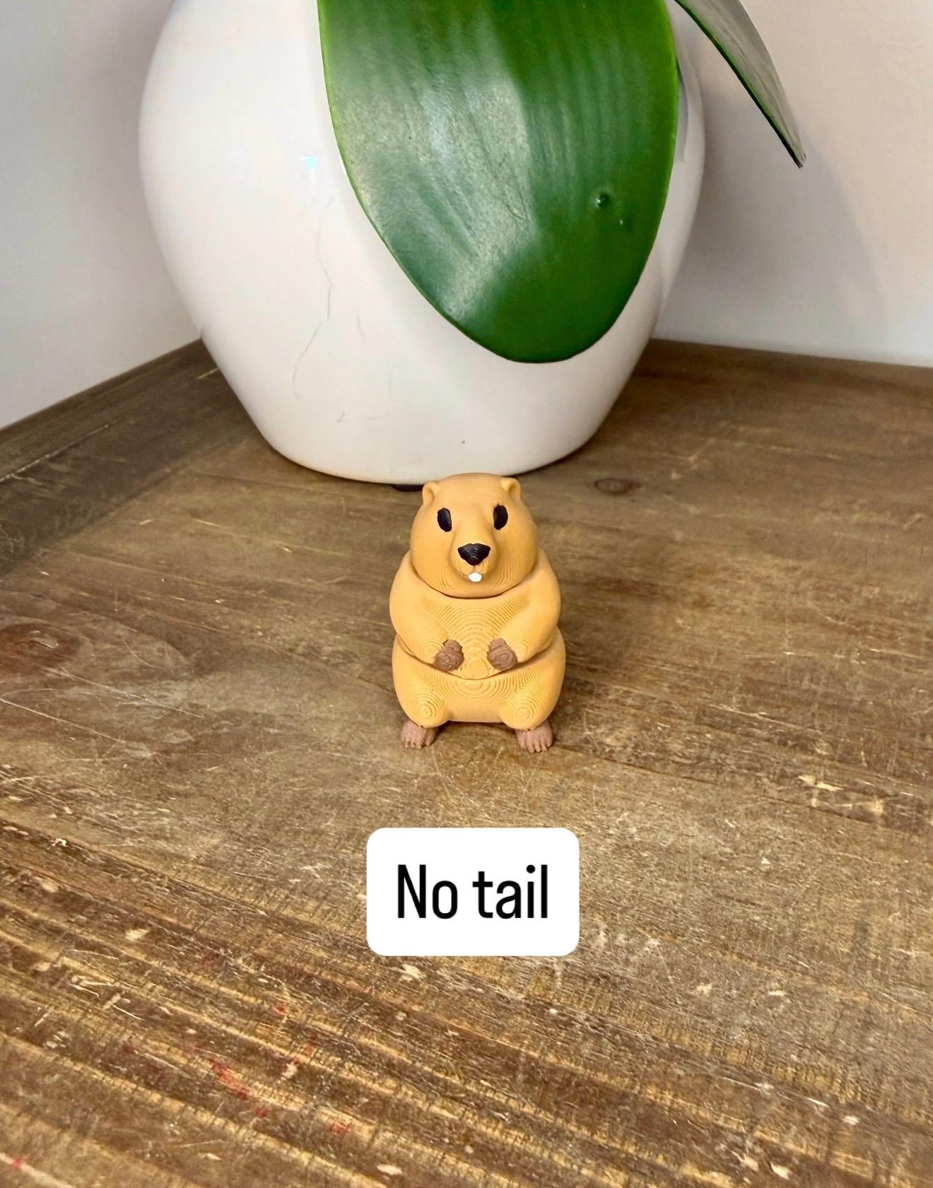 Groundhog Figurine 3D Printed | Cute Groundhog Day Decor | Standing or Tail Version | Woodland Animal Gift | Desk Buddy
