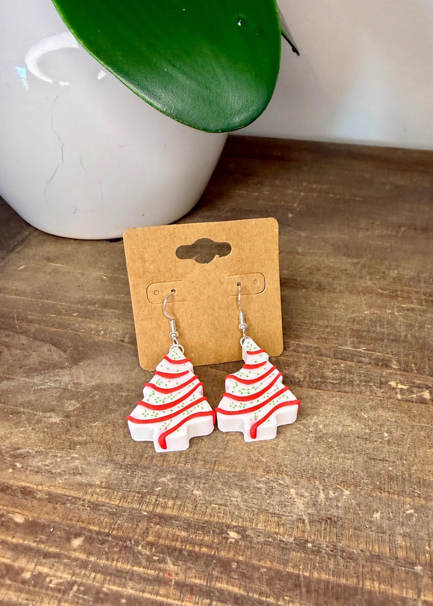 Christmas Cake Earrings | Holiday Dessert Earrings | Cute Christmas Dangles | Festive Cake Jewelry | Christmas Gift | Lightweight Earrings