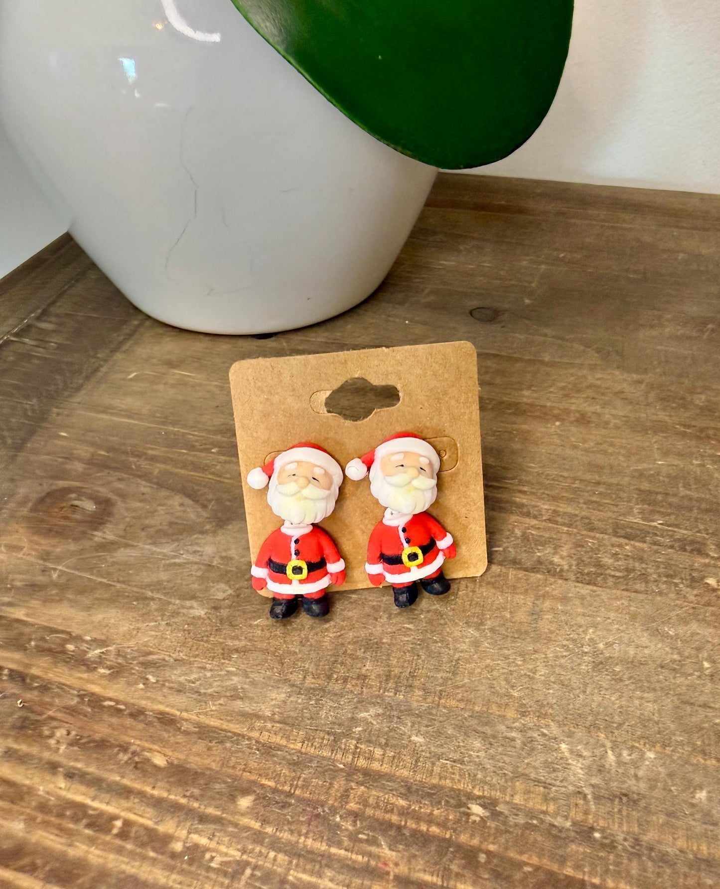 Santa Dangle Earrings | Christmas Earrings | Holiday Jewelry | Cute Santa Earrings | Festive Lightweight Earrings | Christmas Gift