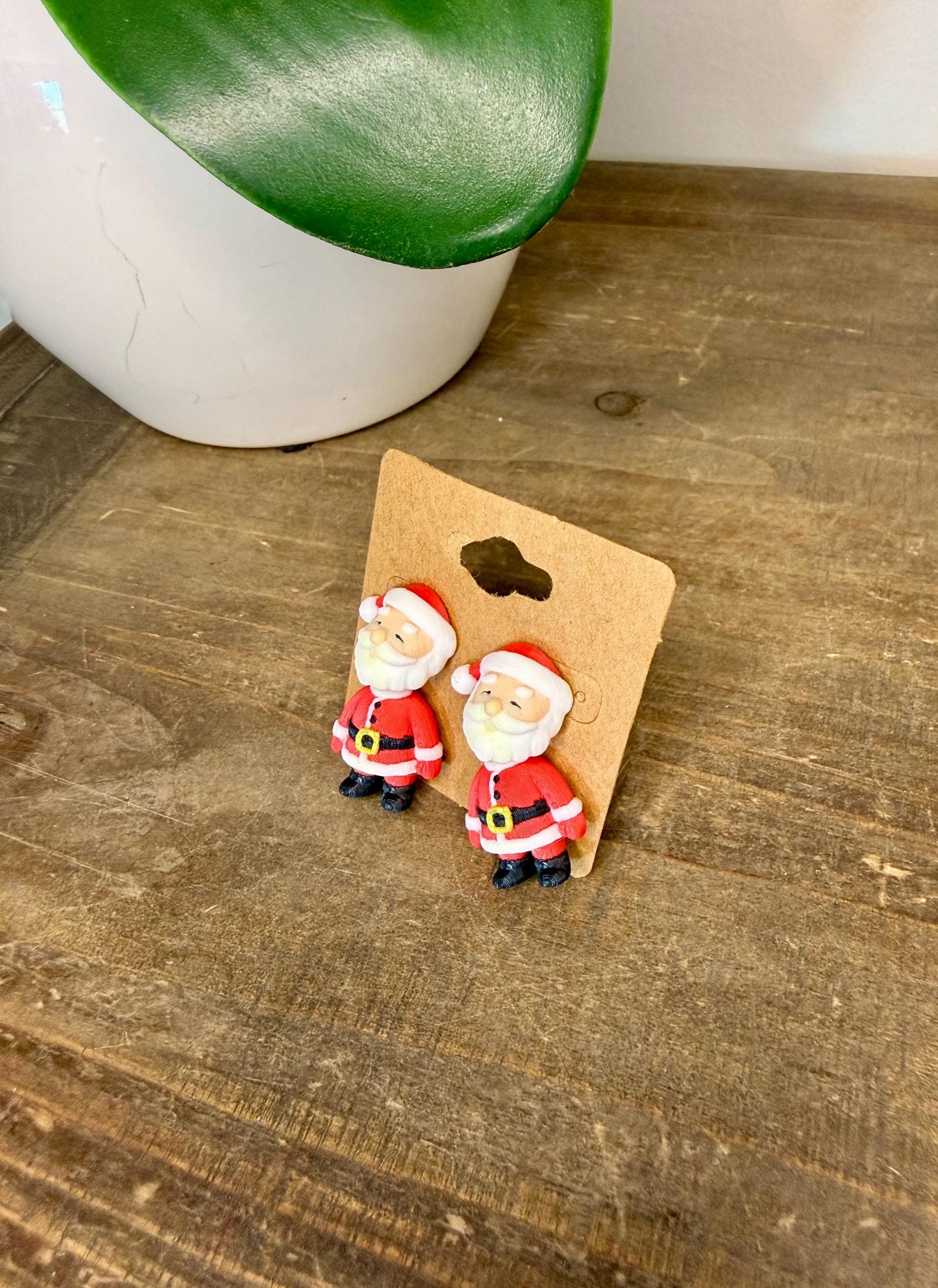 Santa Dangle Earrings | Christmas Earrings | Holiday Jewelry | Cute Santa Earrings | Festive Lightweight Earrings | Christmas Gift