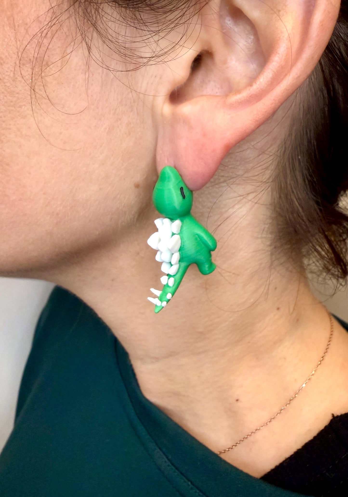 Stegosaurus Chomper Dangle Earrings | Cute Dino Jewelry | 3D Printed Dinosaur Earrings | Prehistoric Animal Gift | Fun Statement Accessory