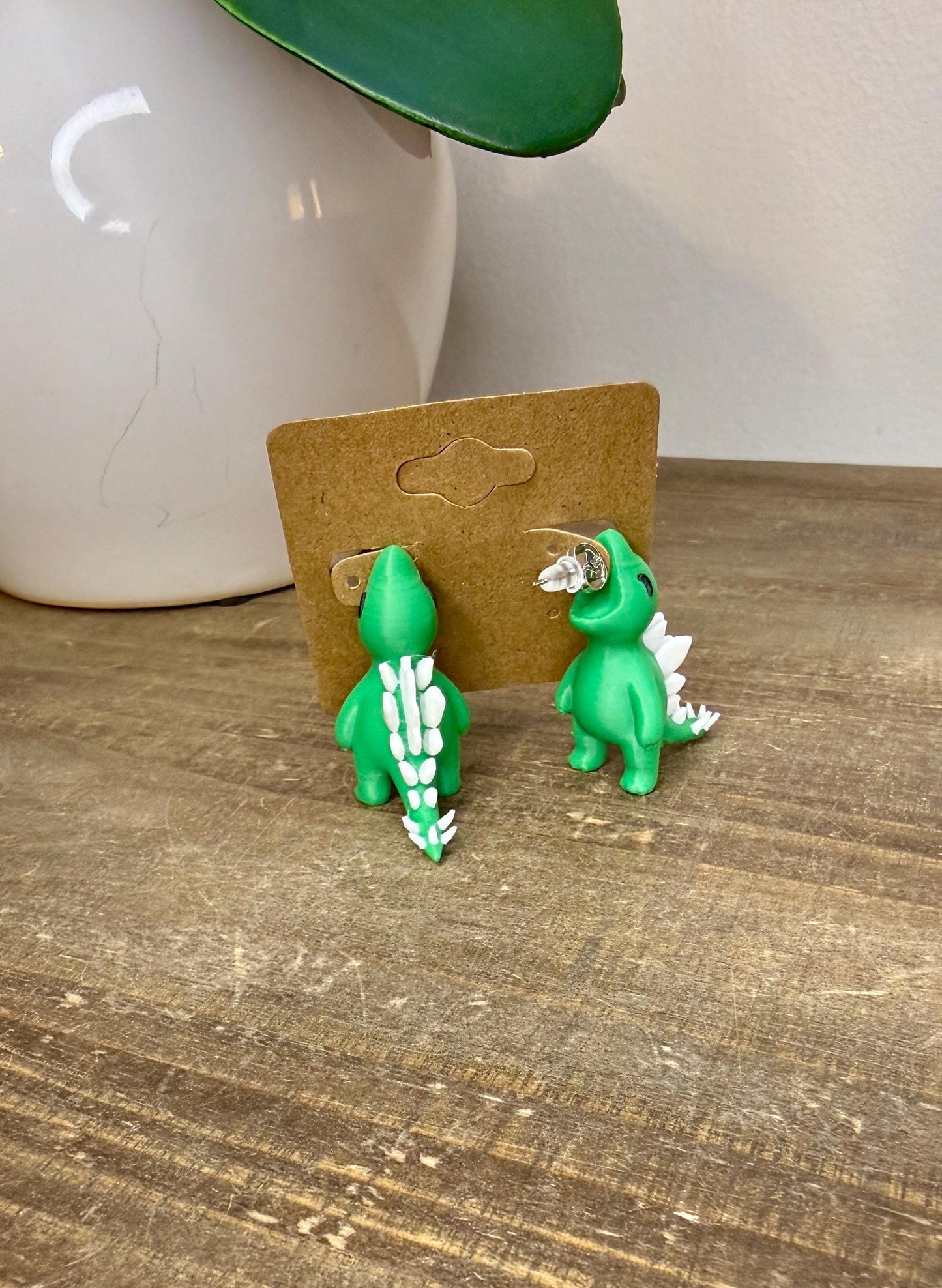 Stegosaurus Chomper Dangle Earrings | Cute Dino Jewelry | 3D Printed Dinosaur Earrings | Prehistoric Animal Gift | Fun Statement Accessory