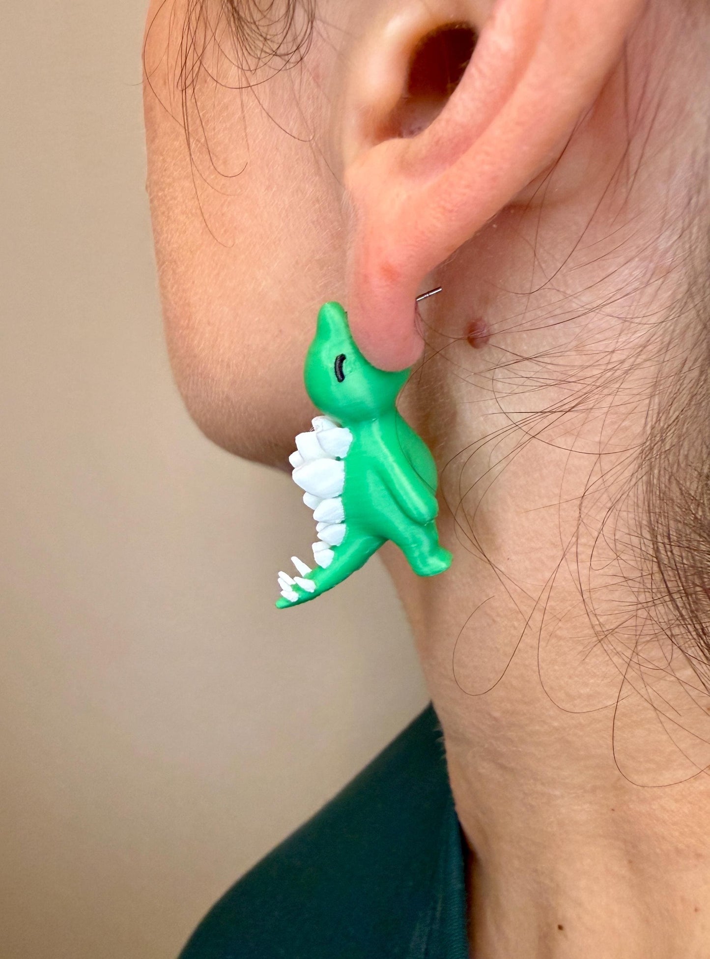Stegosaurus Chomper Dangle Earrings | Cute Dino Jewelry | 3D Printed Dinosaur Earrings | Prehistoric Animal Gift | Fun Statement Accessory