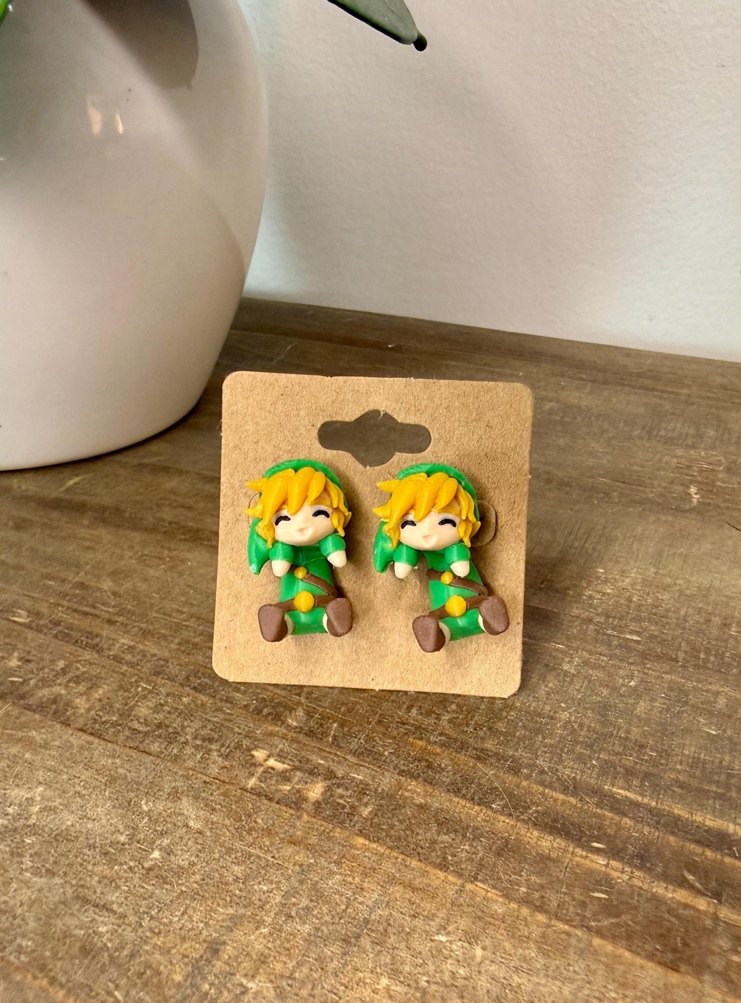 Legendary Elf Knight Dangle Earrings | Fantasy Elf Warrior Jewelry | Green Tunic Hero Earrings | 3D Printed Gamer Gift | Cosplay Accessory