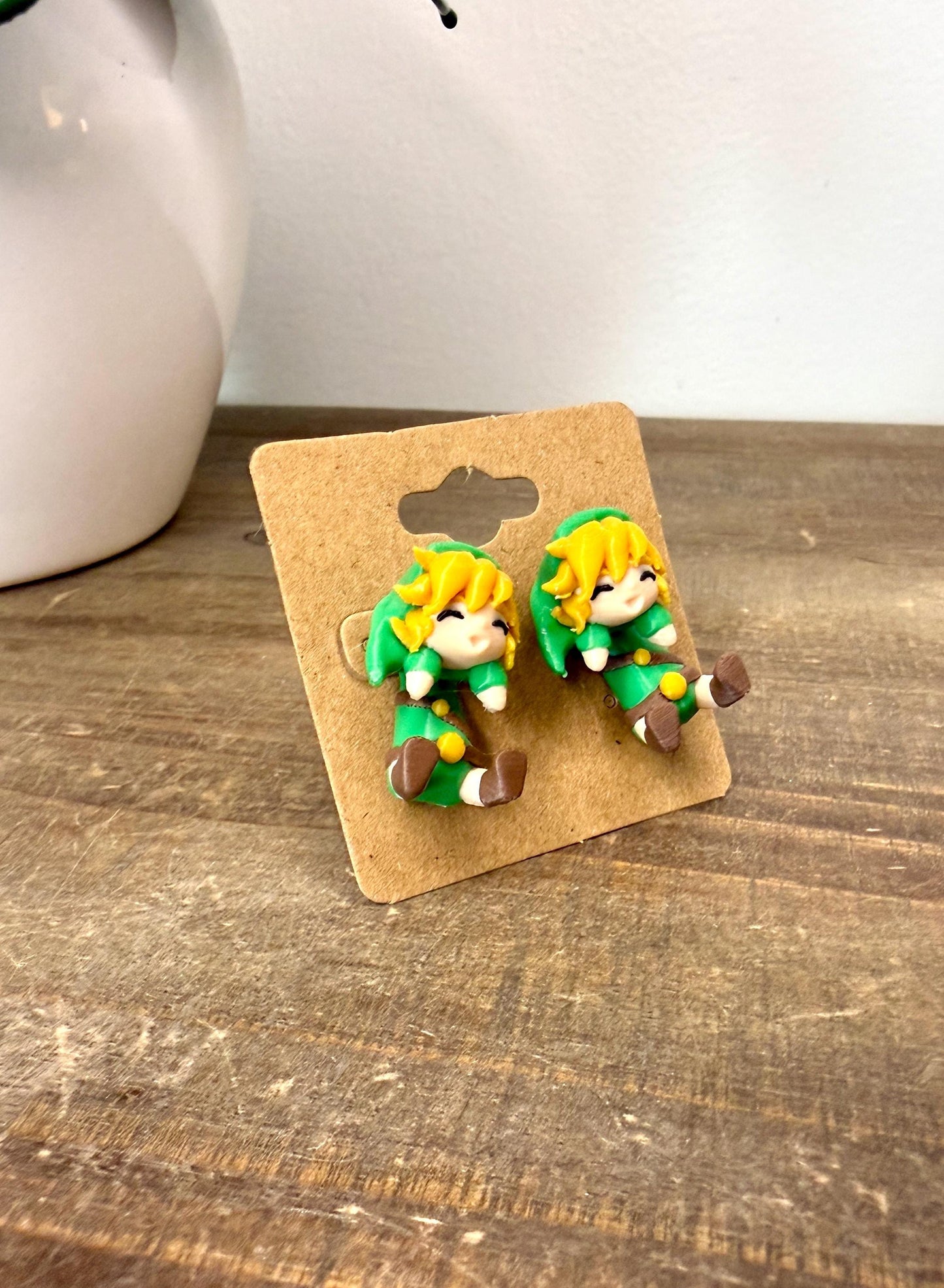 Legendary Elf Knight Dangle Earrings | Fantasy Elf Warrior Jewelry | Green Tunic Hero Earrings | 3D Printed Gamer Gift | Cosplay Accessory
