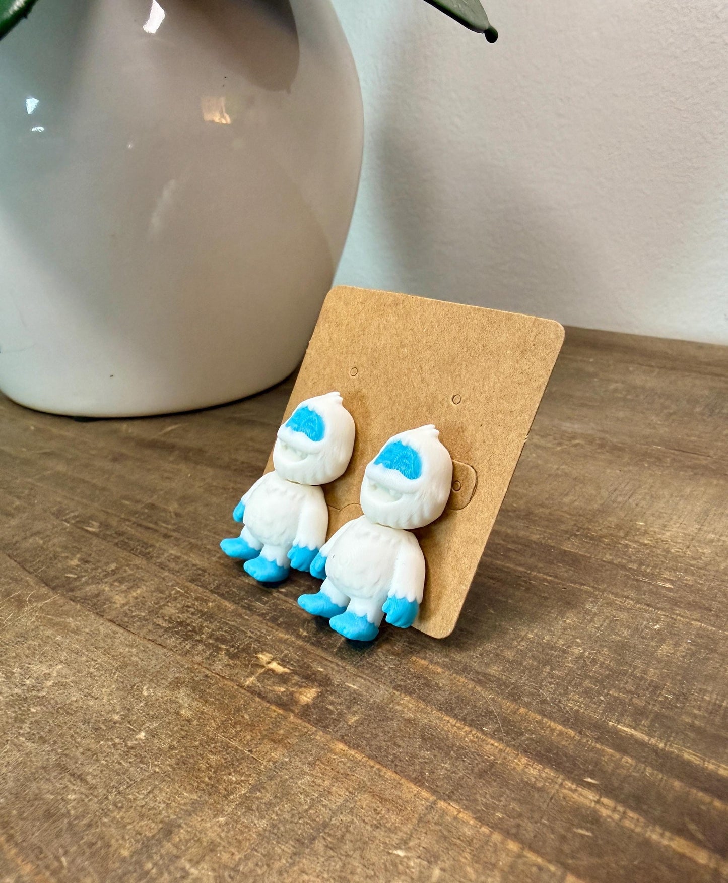 Yeti Dangle Earrings | Cute Cryptid Jewelry | Winter Monster Earrings | Funny Snow Creature Gift