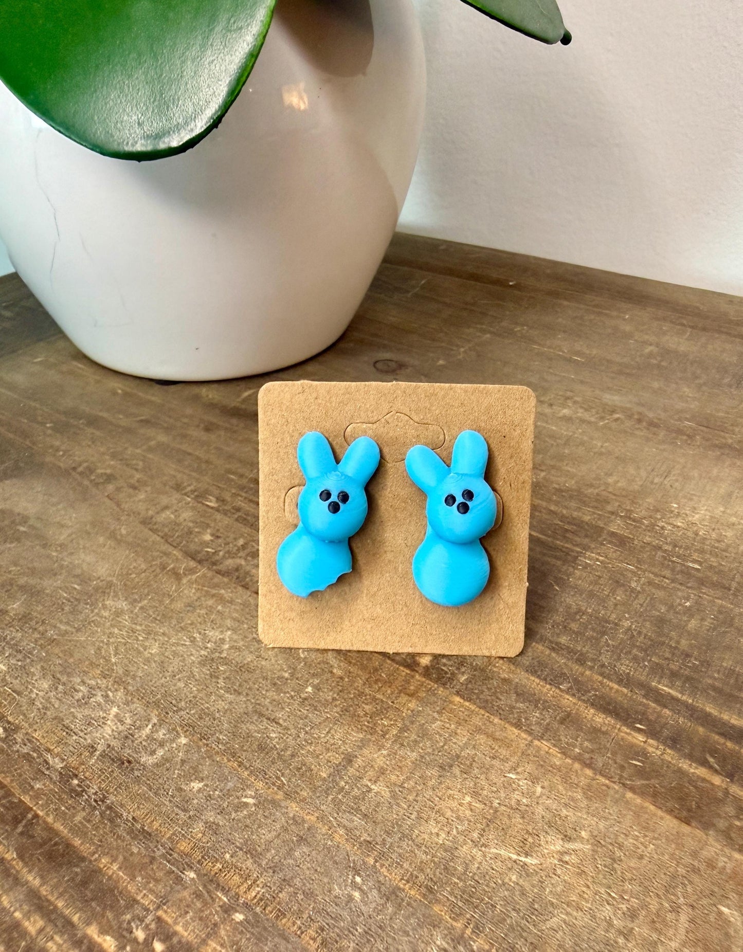 Bunny marshmallow Stud Earrings | Lightweight Pastel Bunny Jewelry | Cute Spring Earrings | Like the marshmallow candy