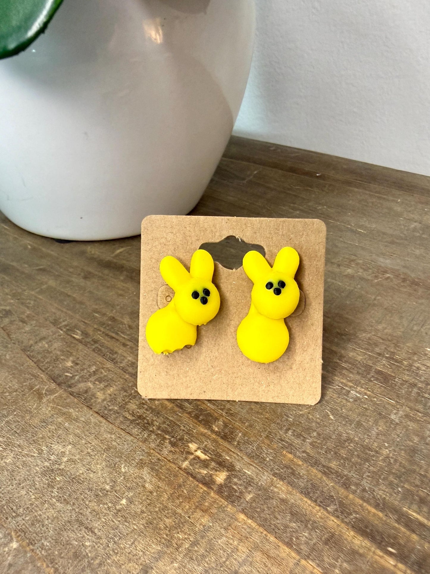 Bunny marshmallow Stud Earrings | Lightweight Pastel Bunny Jewelry | Cute Spring Earrings | Like the marshmallow candy