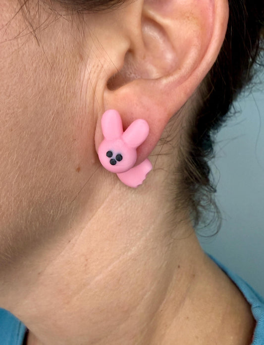 Bunny marshmallow Stud Earrings | Lightweight Pastel Bunny Jewelry | Cute Spring Earrings | Like the marshmallow candy