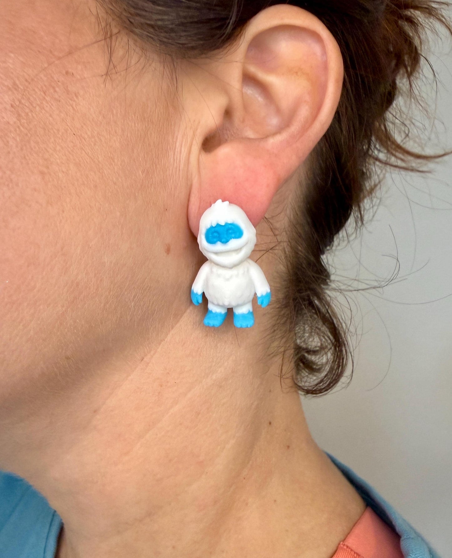 Yeti Dangle Earrings | Cute Cryptid Jewelry | Winter Monster Earrings | Funny Snow Creature Gift