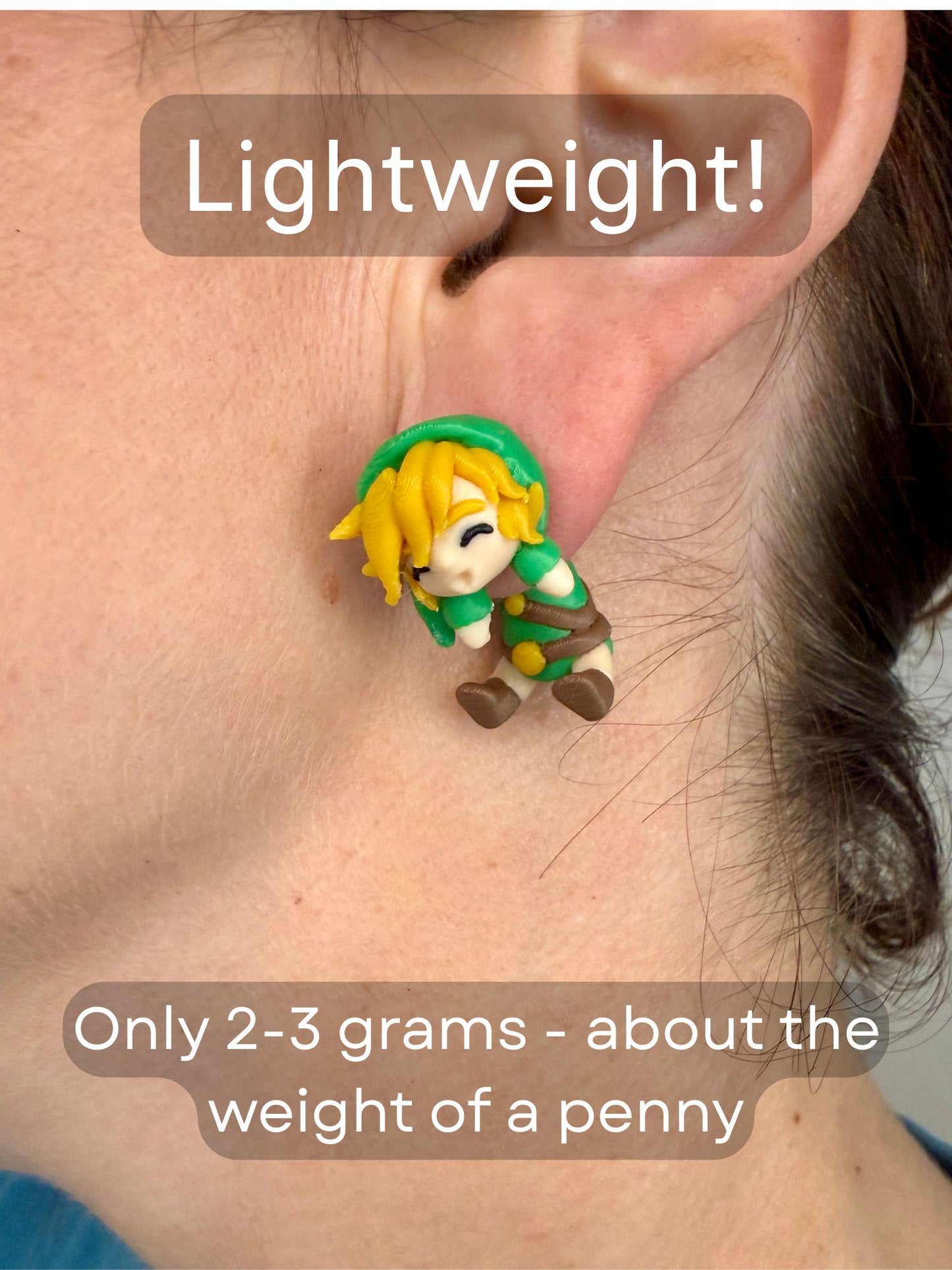 Legendary Elf Knight Dangle Earrings | Fantasy Elf Warrior Jewelry | Green Tunic Hero Earrings | 3D Printed Gamer Gift | Cosplay Accessory
