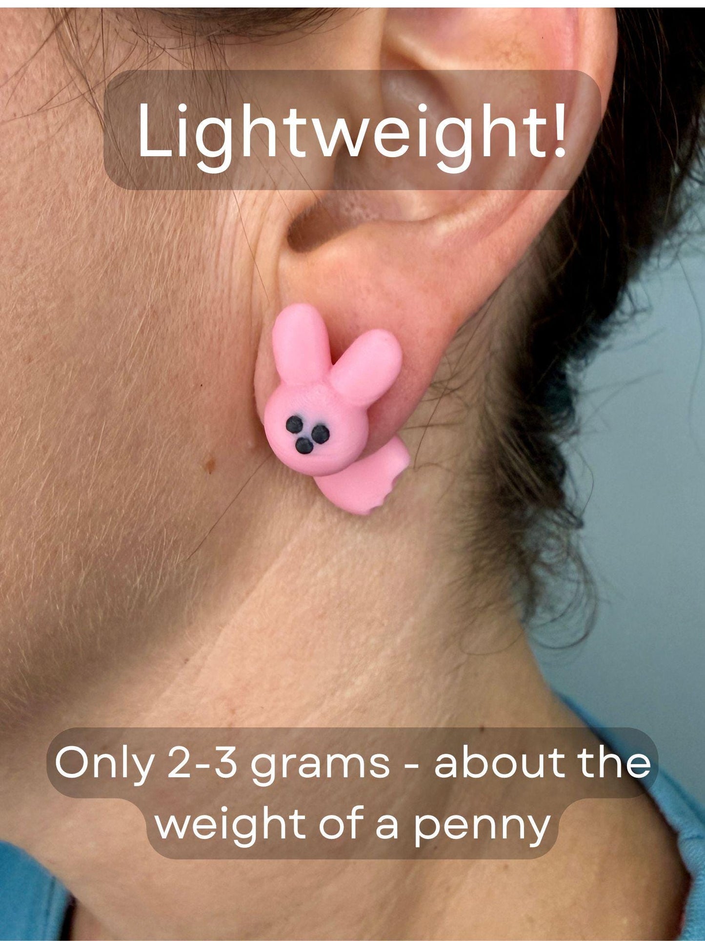 Bunny marshmallow Stud Earrings | Lightweight Pastel Bunny Jewelry | Cute Spring Earrings | Like the marshmallow candy