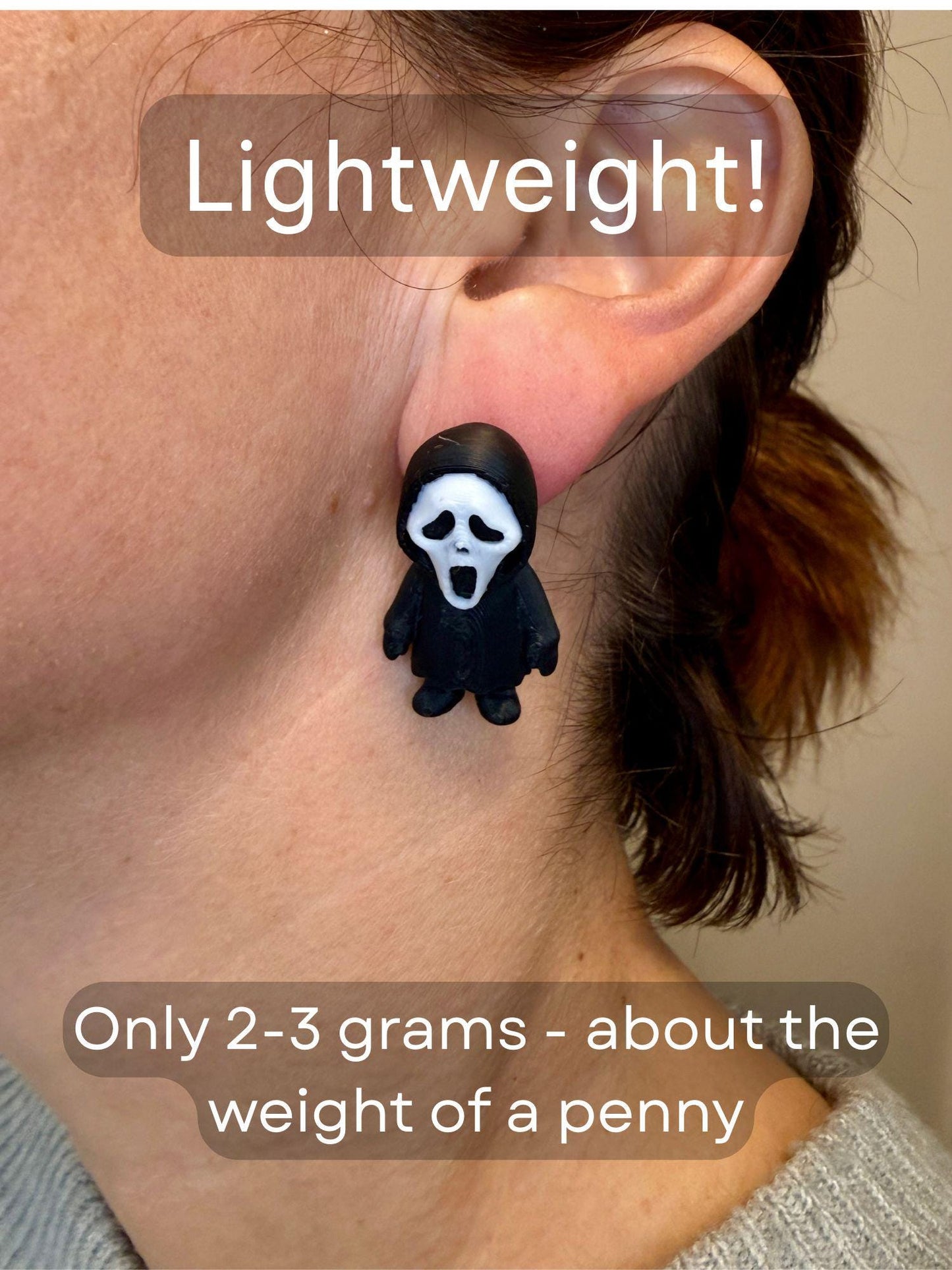 Scary Mask Earrings | Ghost Face | Horror Movie Jewelry | Spooky Dangle Earrings | Halloween Gift | Creepy Face Earrings
