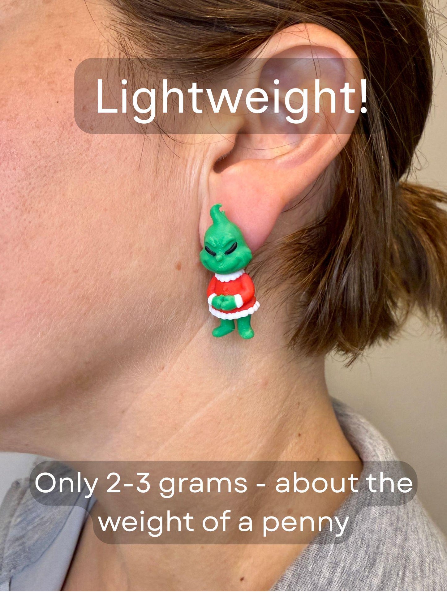 Grinch Christmas Character Earrings | Funny Holiday Earrings | Christmas Jewelry | Cute Green Dangle Earrings | Christmas Gift