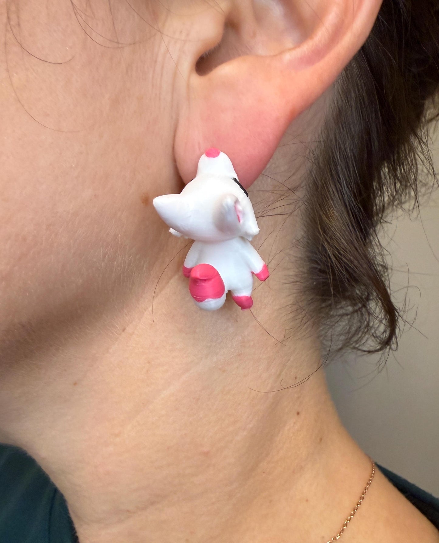 Kitsune Chomper Earrings | Fox Spirit Jewelry | Anime Style Earrings | Mythical Fox Dangles | Cute Fantasy Earrings | Japanese Kitsune
