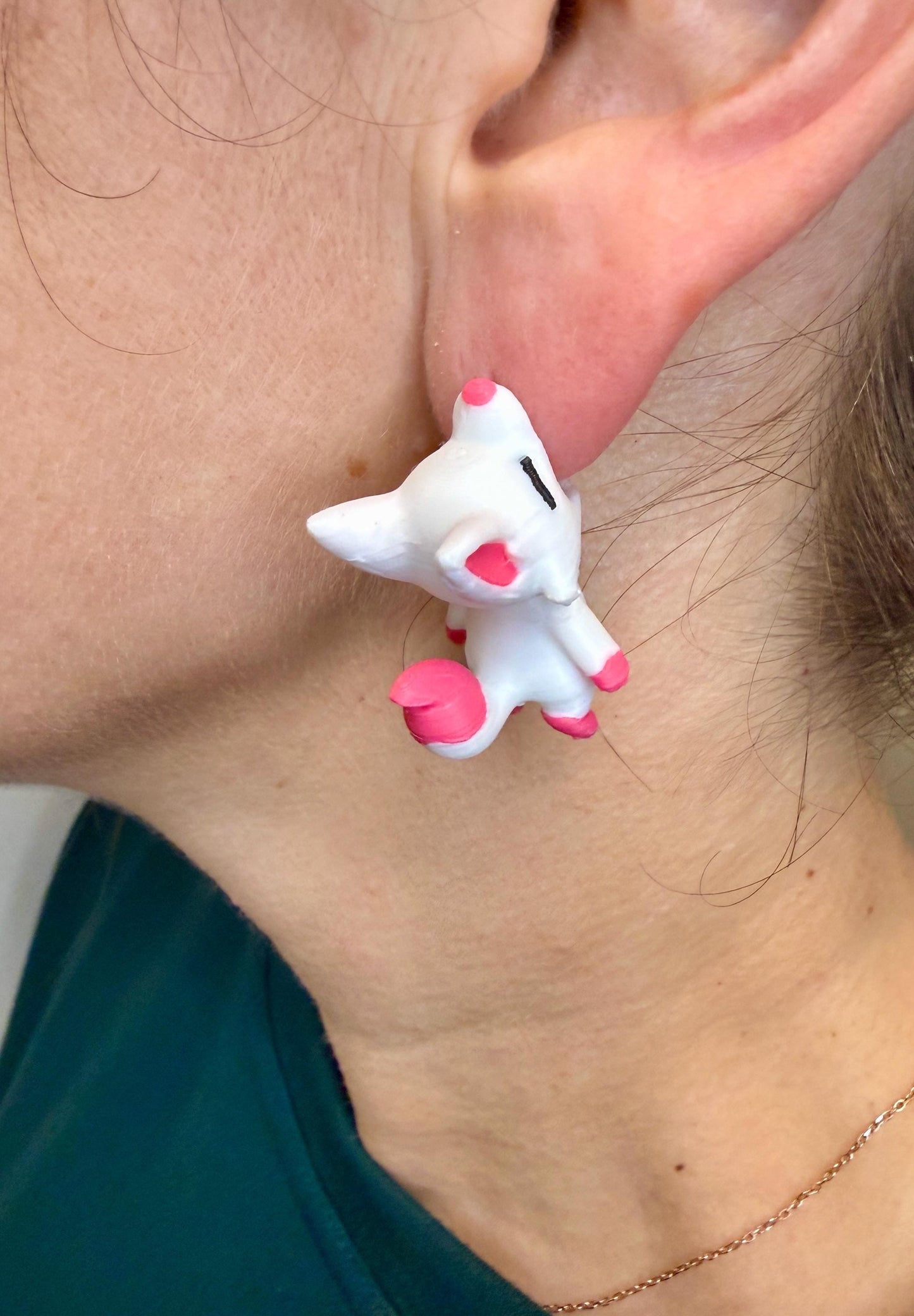 Kitsune Chomper Earrings | Fox Spirit Jewelry | Anime Style Earrings | Mythical Fox Dangles | Cute Fantasy Earrings | Japanese Kitsune