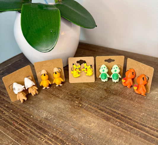 Mini Monster Earrings | Choose Your Creature | Lightweight Gamer Studs | 3D Printed Fantasy Jewelry | Cute Gamer Gift