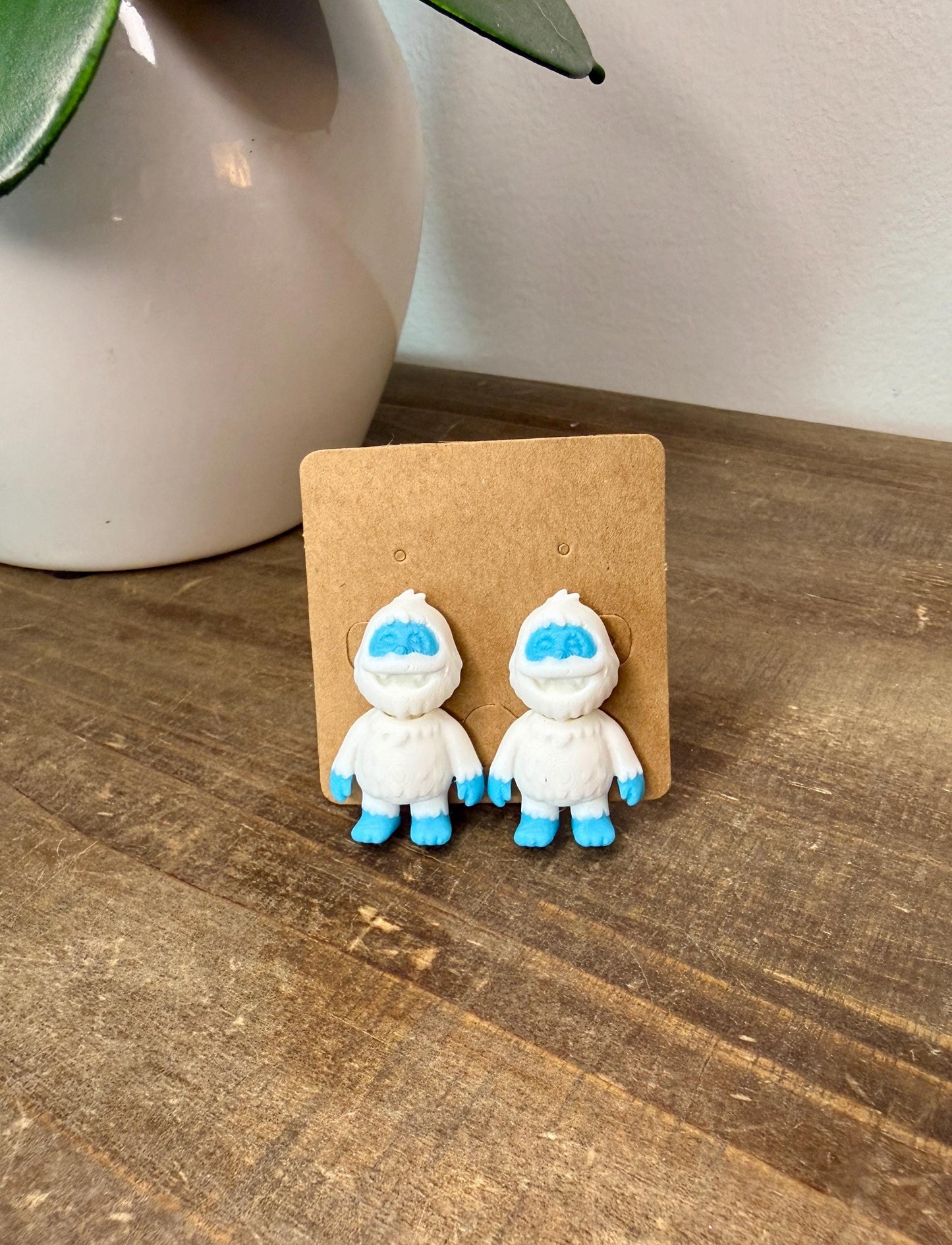 Yeti Dangle Earrings | Cute Cryptid Jewelry | Winter Monster Earrings | Funny Snow Creature Gift