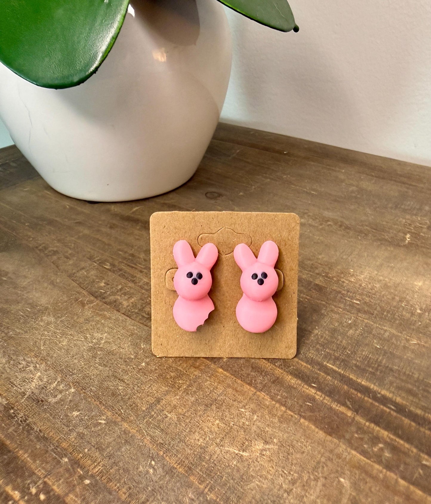 Bunny marshmallow Stud Earrings | Lightweight Pastel Bunny Jewelry | Cute Spring Earrings | Like the marshmallow candy