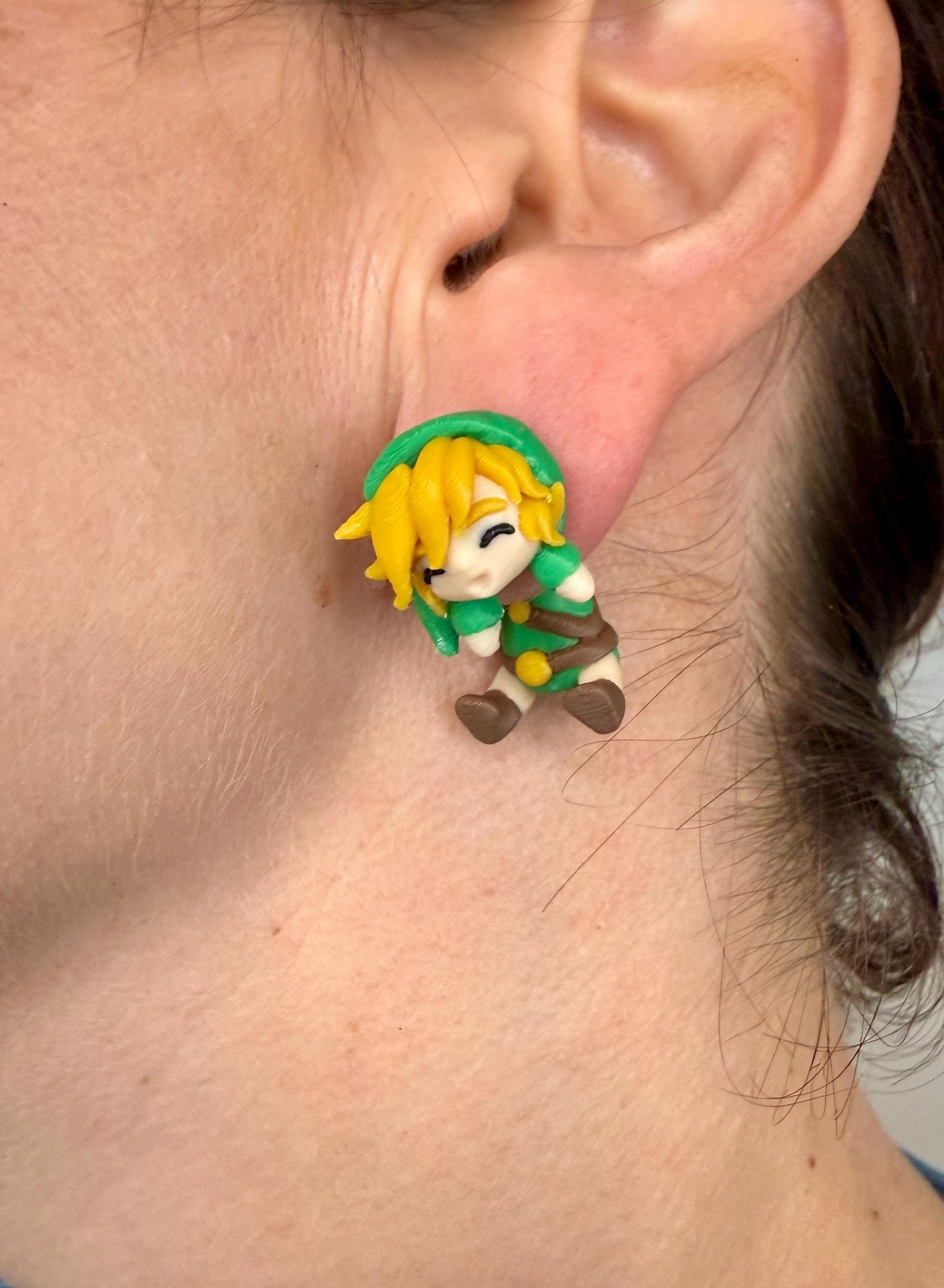 Legendary Elf Knight Dangle Earrings | Fantasy Elf Warrior Jewelry | Green Tunic Hero Earrings | 3D Printed Gamer Gift | Cosplay Accessory
