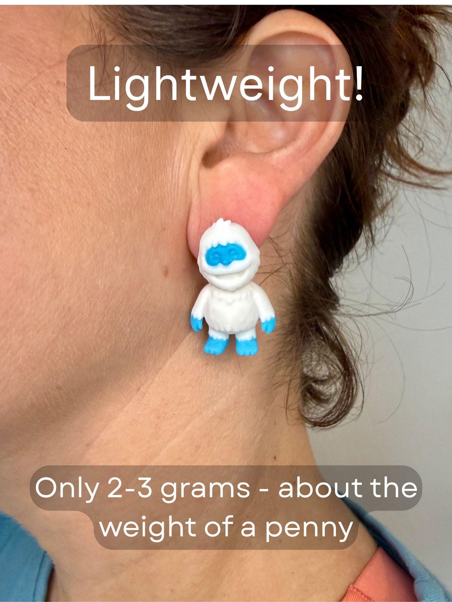Yeti Dangle Earrings | Cute Cryptid Jewelry | Winter Monster Earrings | Funny Snow Creature Gift