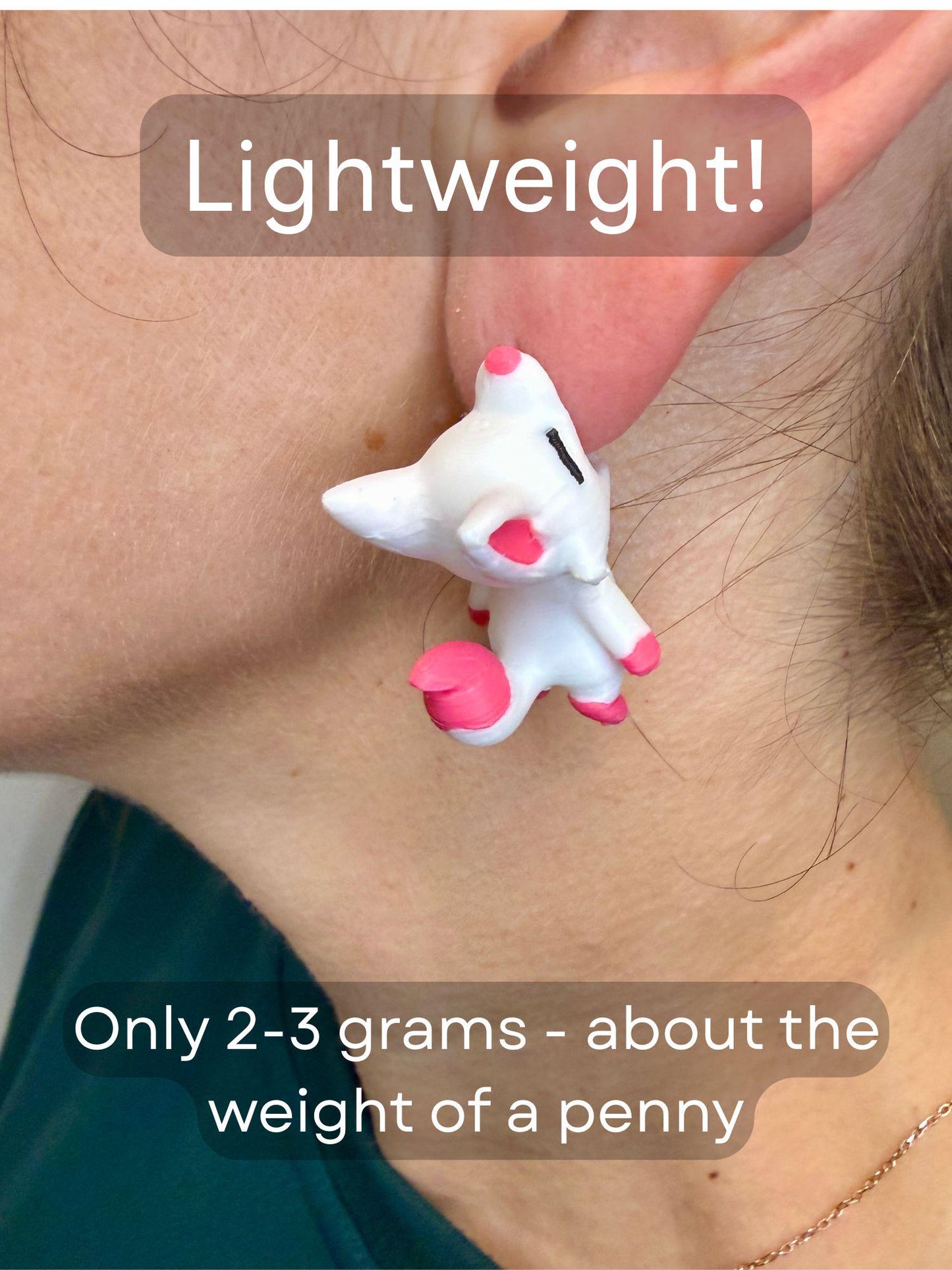 Kitsune Chomper Earrings | Fox Spirit Jewelry | Anime Style Earrings | Mythical Fox Dangles | Cute Fantasy Earrings | Japanese Kitsune